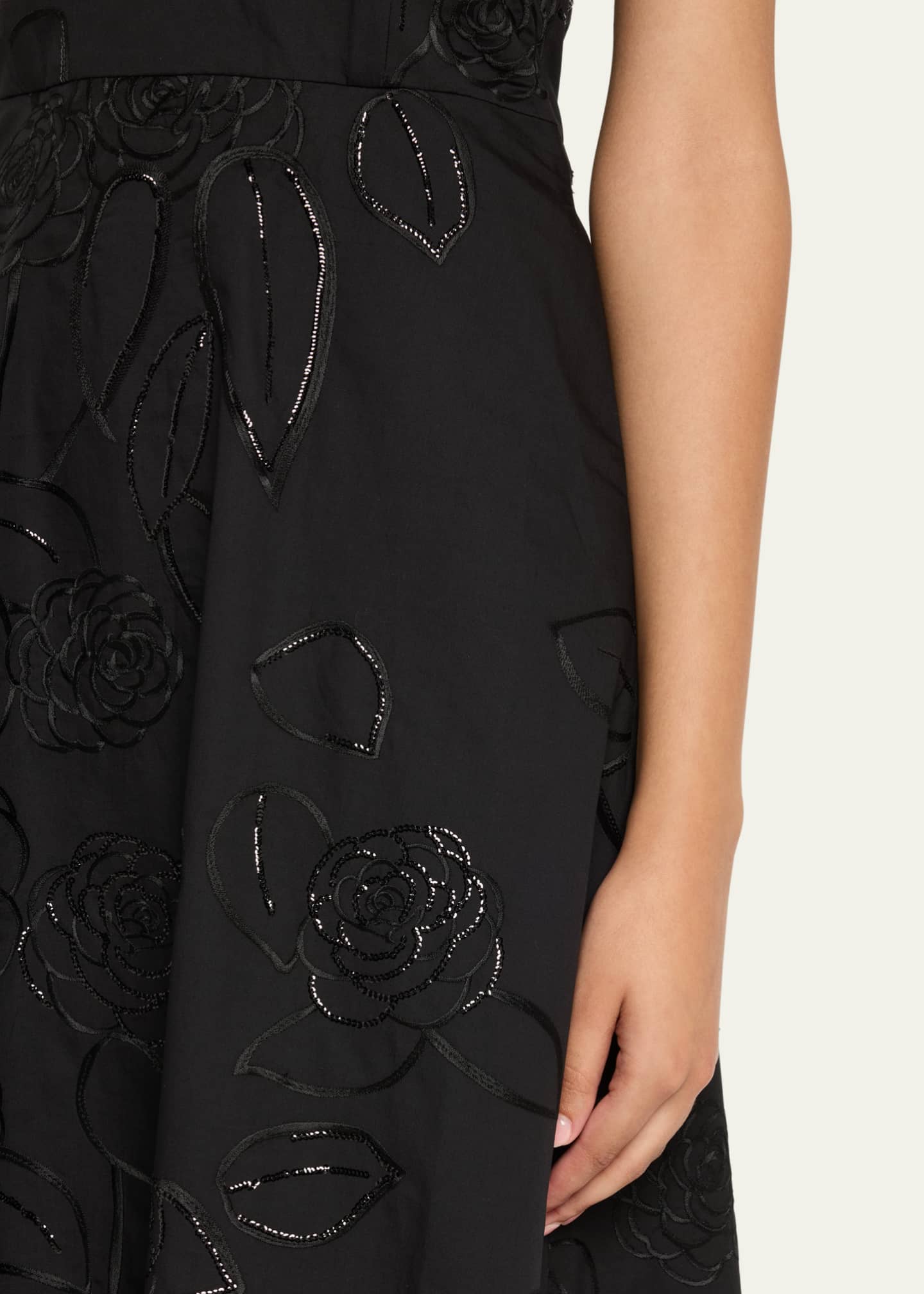 BERNADETTE Odette Strapless Camelia Sequined Midi Dress Image 5 of 5