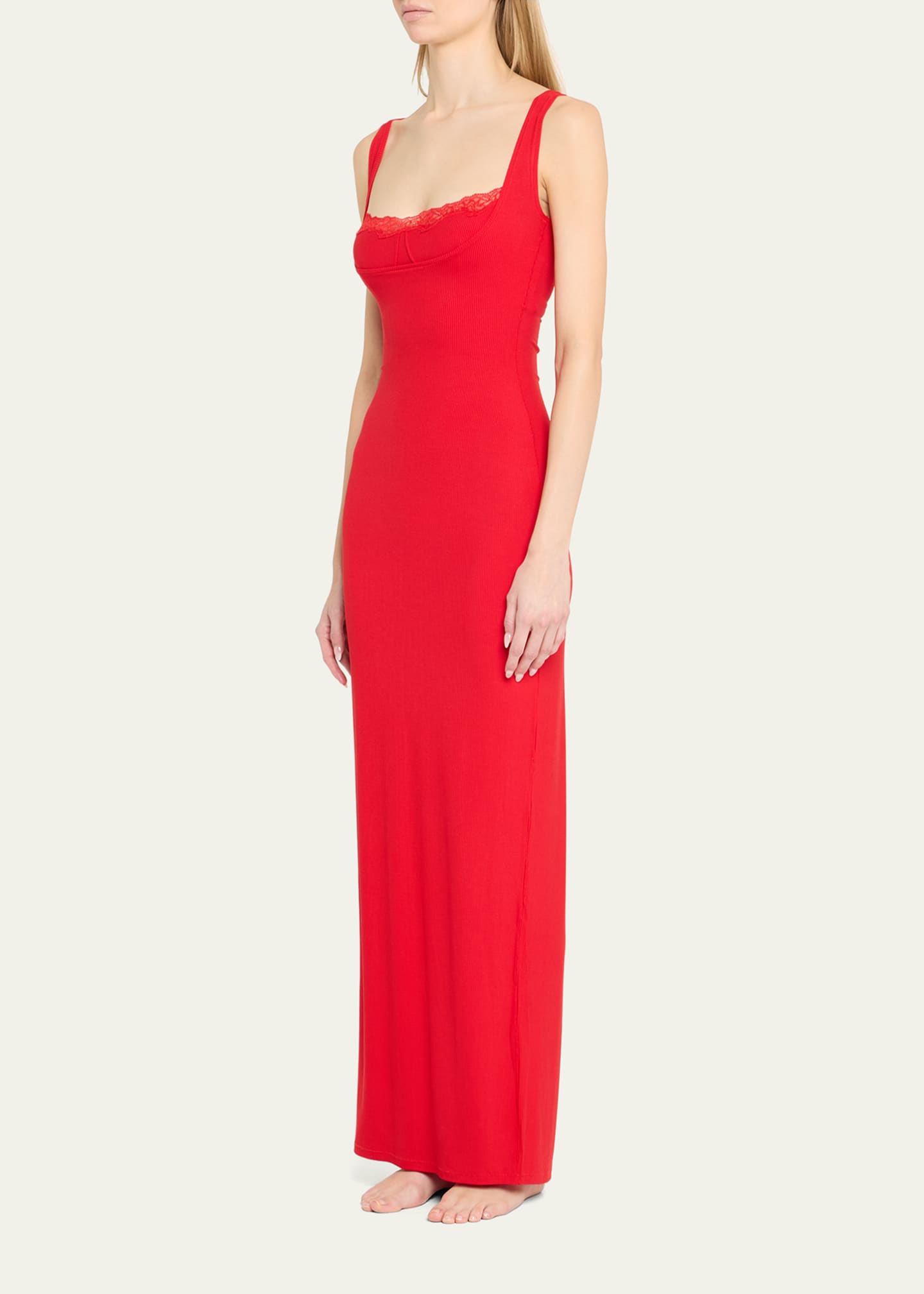 SKIMS Soft Lounge Lace-Trim Tank Dress Image 4 of 5