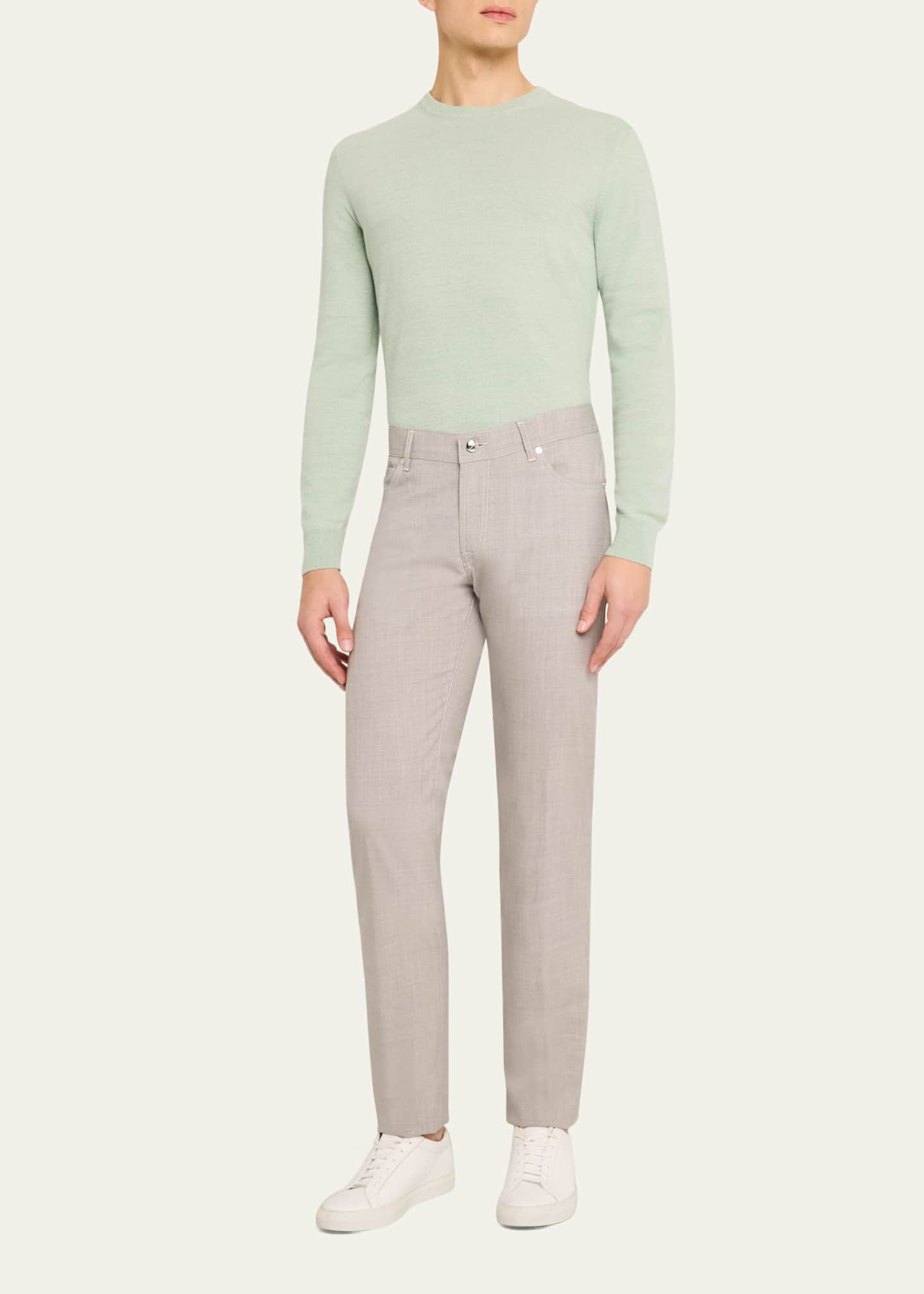 Marco Pescarolo Men's 130s Tropical Wool 5-Pocket Pants Image 2 of 5