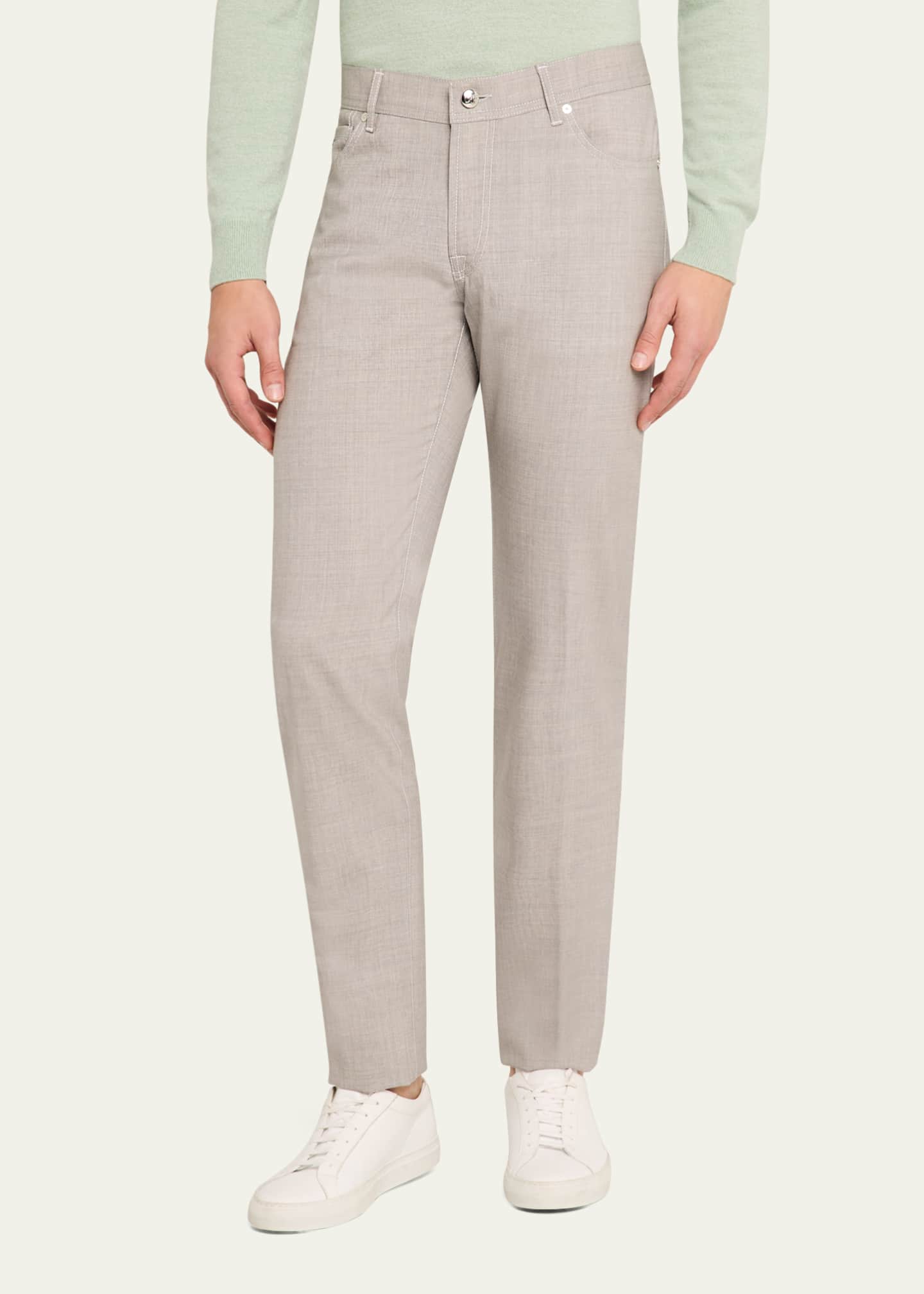 Marco Pescarolo Men's 130s Tropical Wool 5-Pocket Pants Image 4 of 5