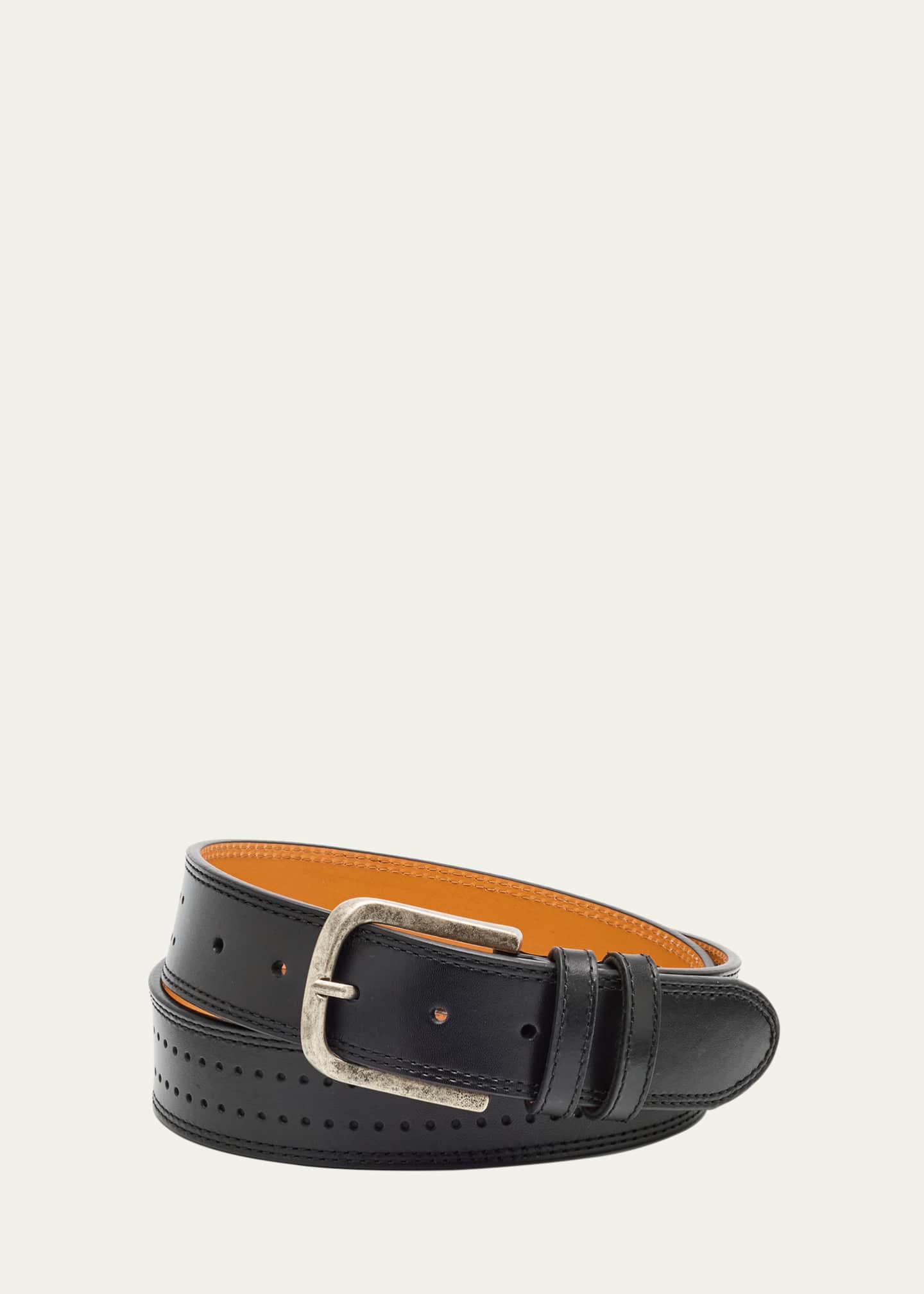 Magnanni Men's Wayne Perforated Leather Belt Image 1 of 2
