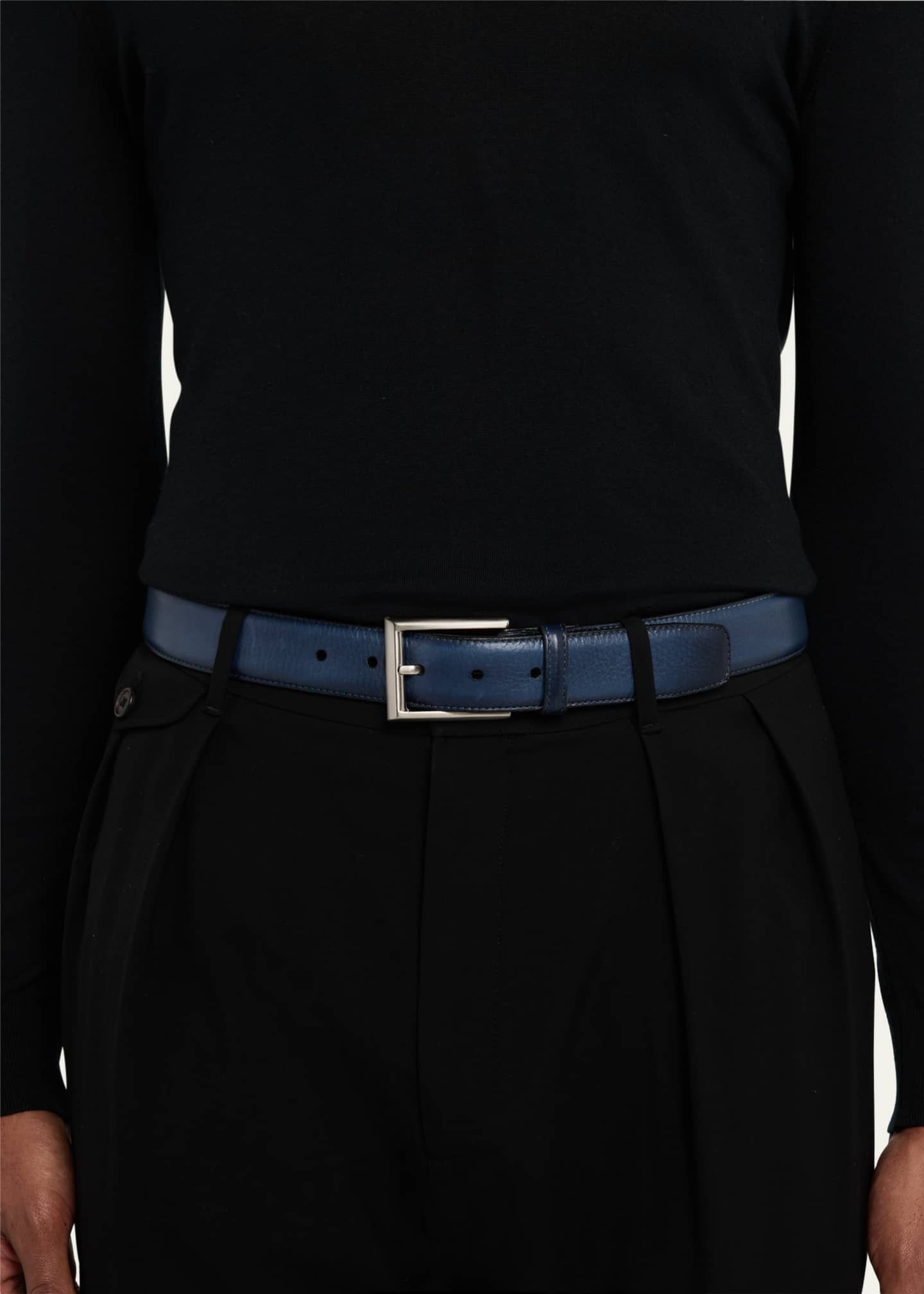 Magnanni Men's Rocas Burnished Leather Belt Image 2 of 2