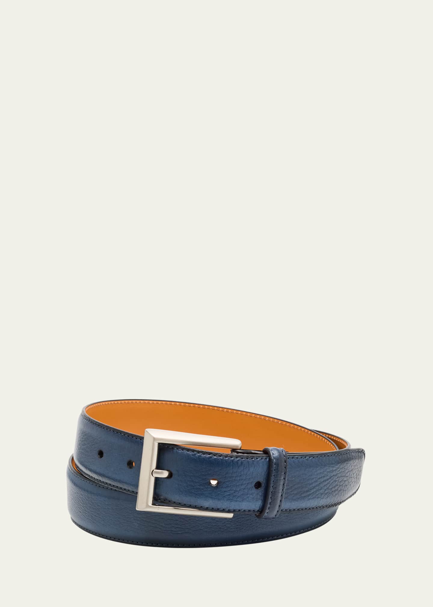Magnanni Men's Rocas Burnished Leather Belt Image 1 of 2