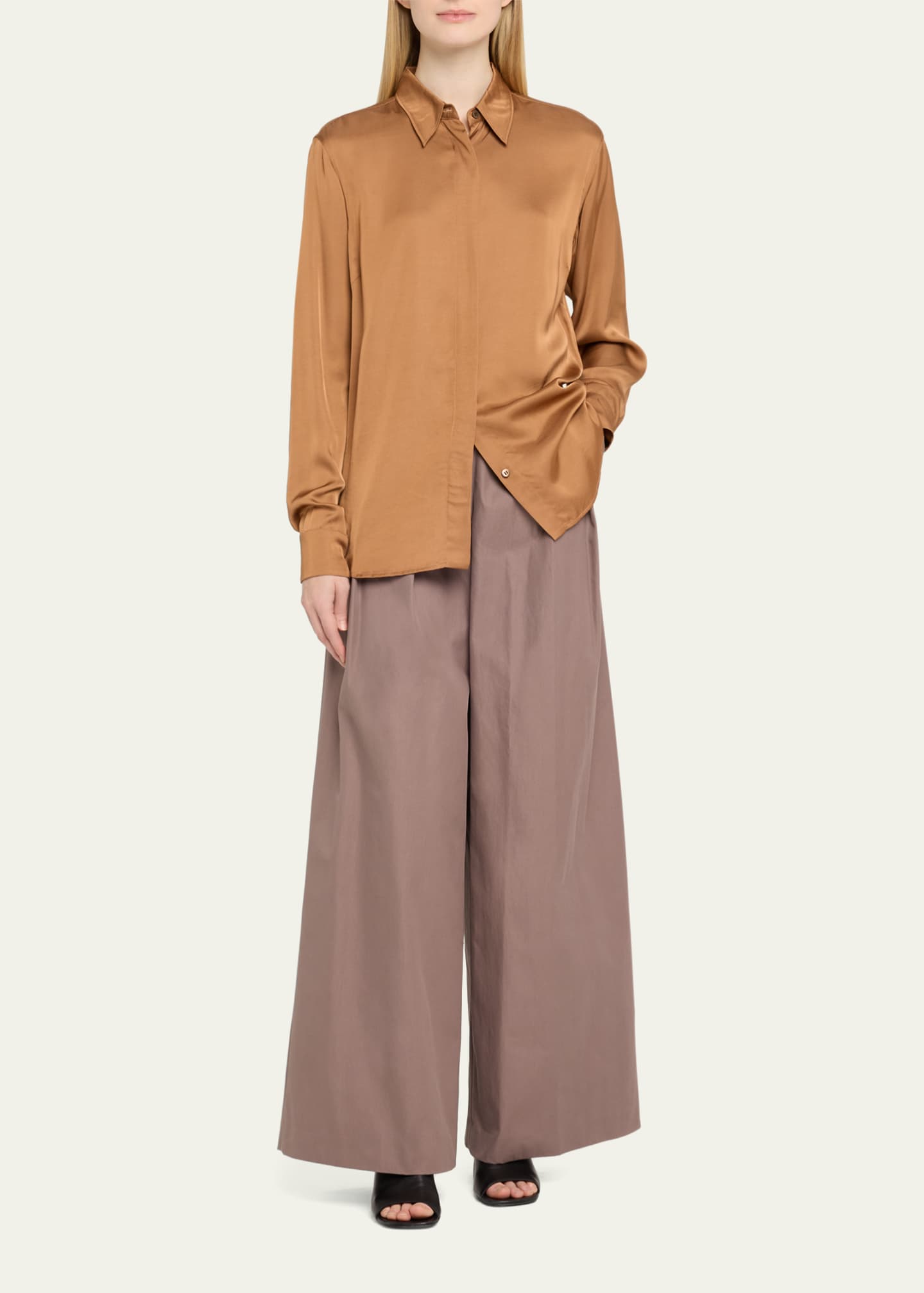 Dries Van Noten Pamplona Pleated Wide-Leg Pants Image 2 of 5