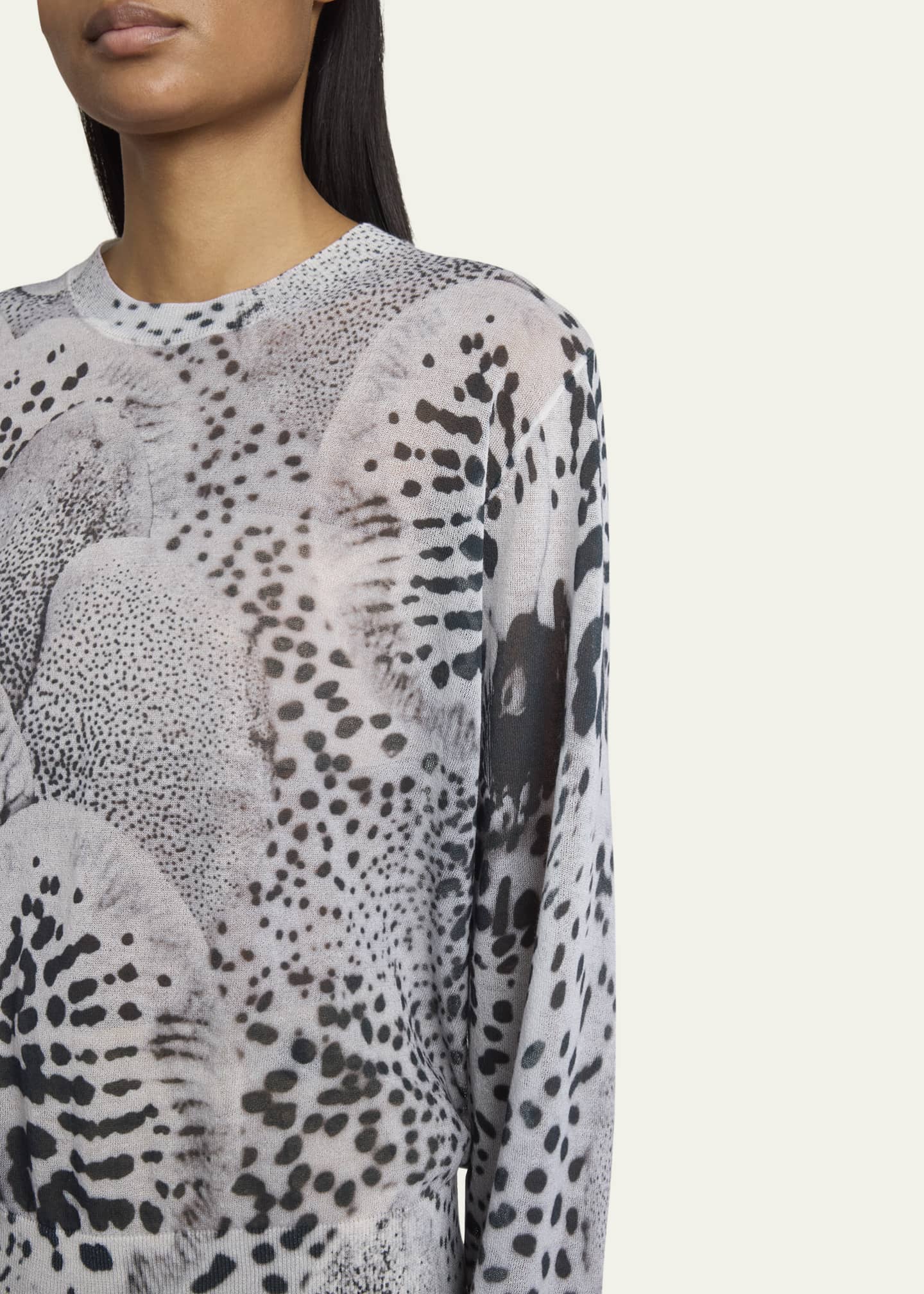 Dries Van Noten Tilly Orchid-Print Crewneck Sweater Image 5 of 5