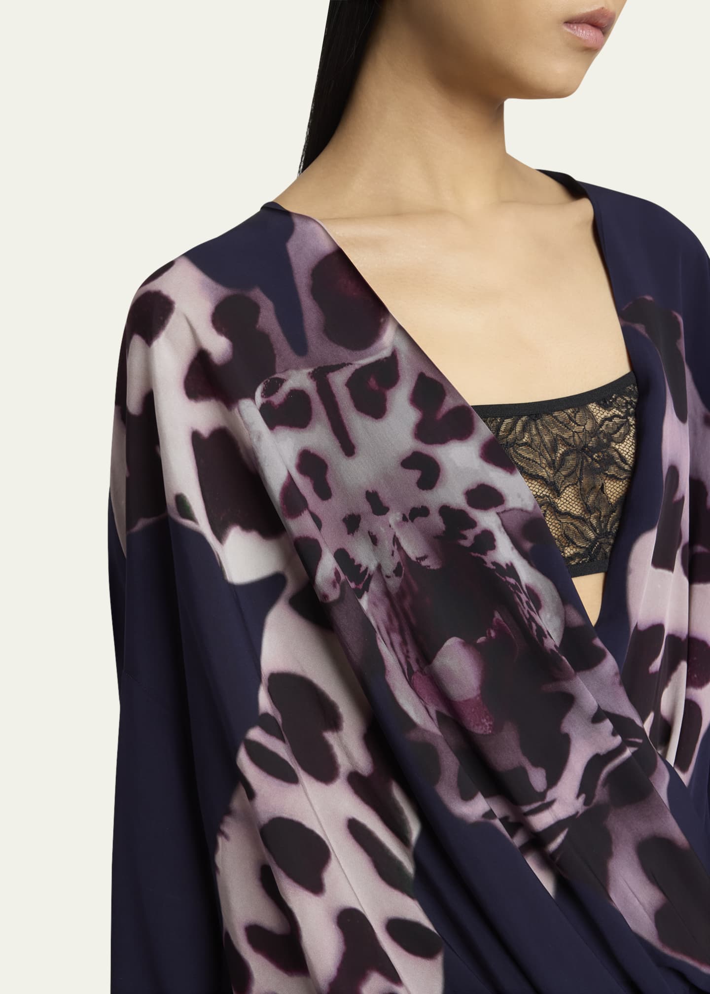Dries Van Noten Camiel Draped Flower Print Blouse Image 5 of 5