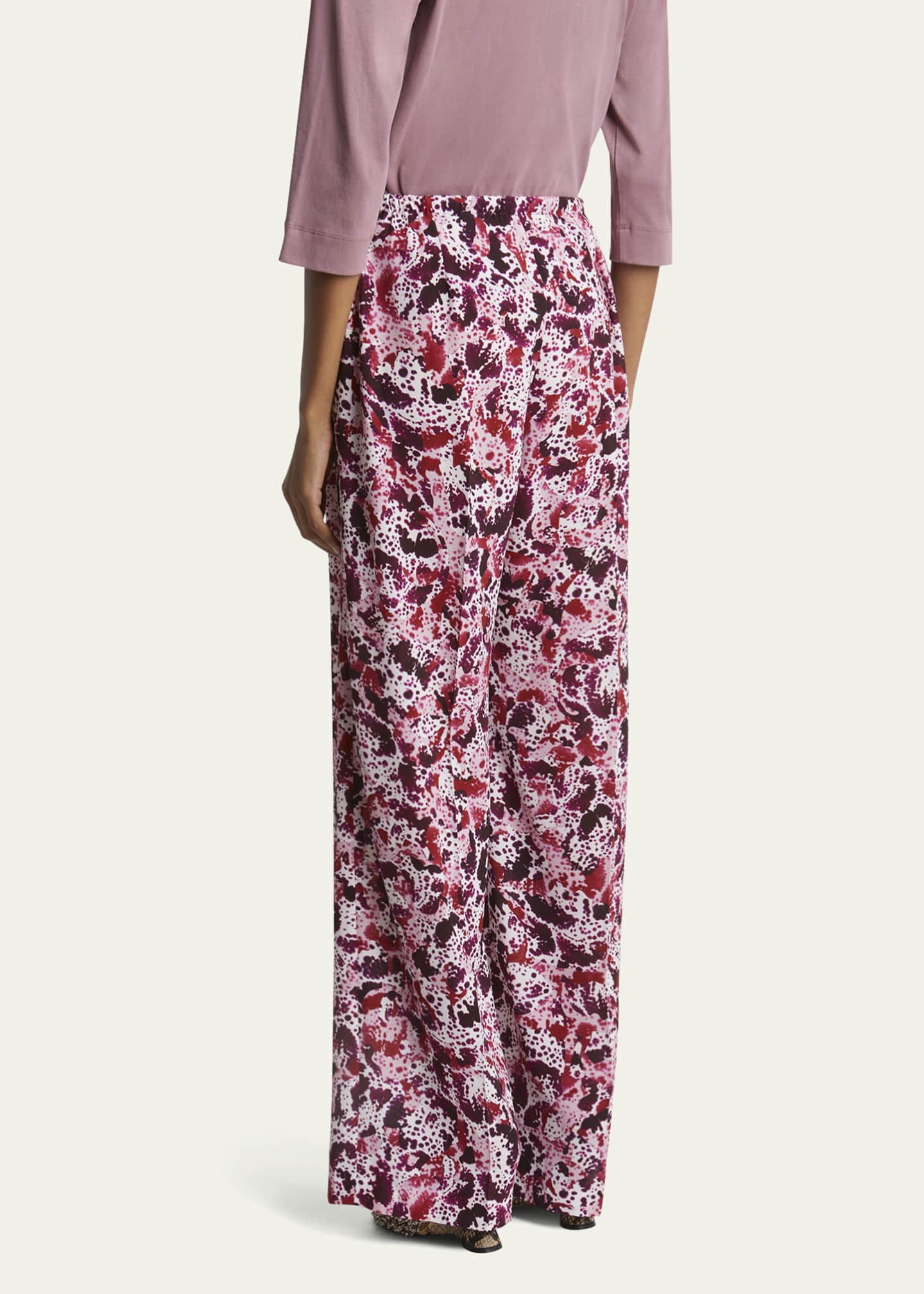 Dries Van Noten Puvis Printed Wide-Leg Drawstring Pants