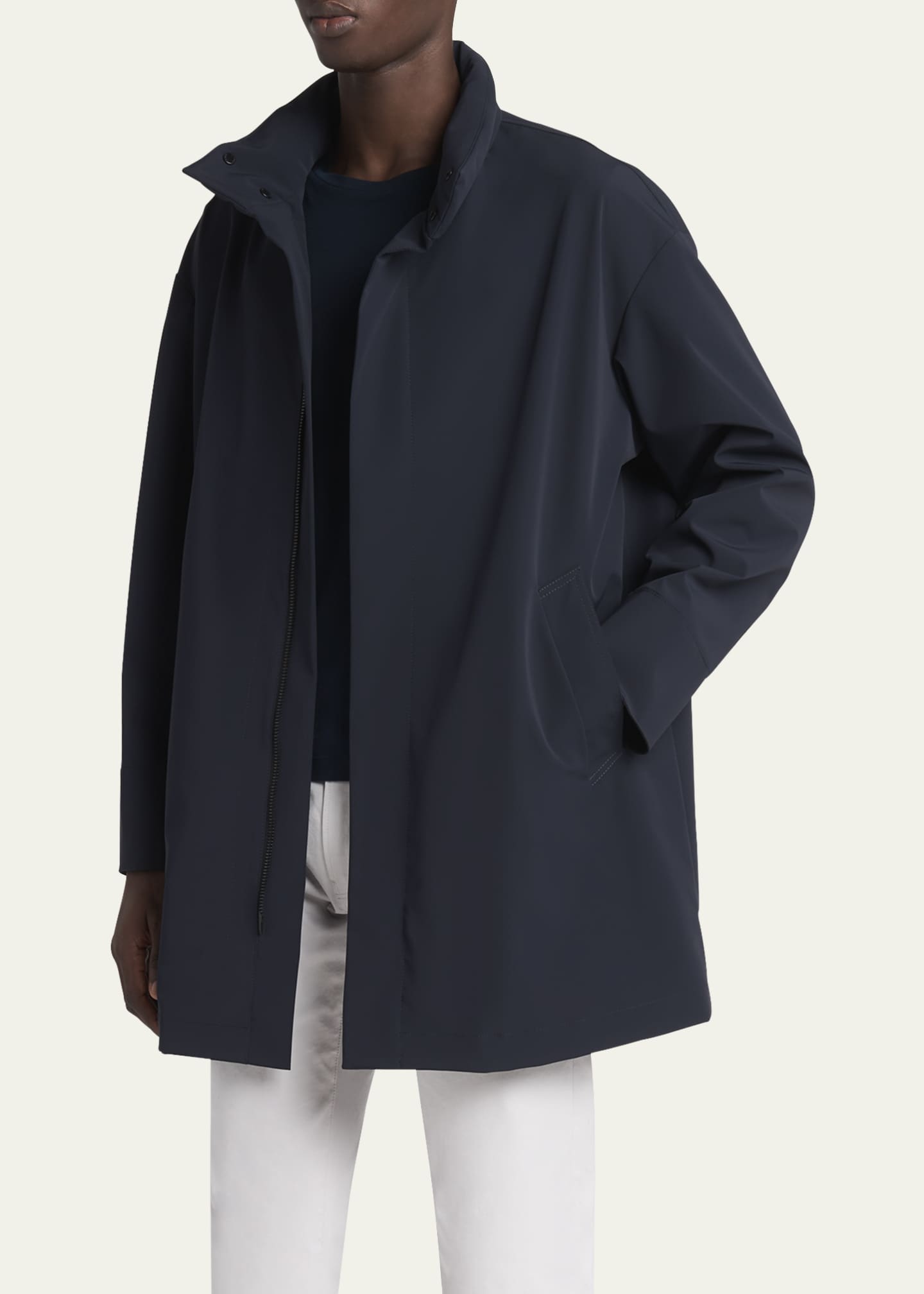 Giorgio Armani Men's Nylon Stretch Caban Coat Image 4 of 5