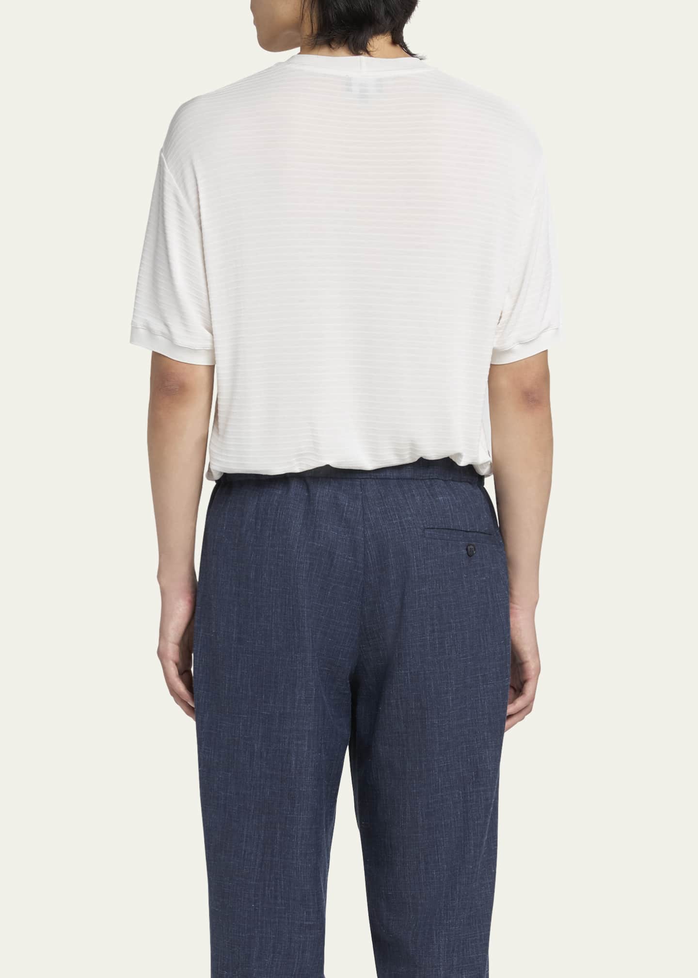 Giorgio Armani Men's Textured Stripe T-Shirt Image 3 of 5