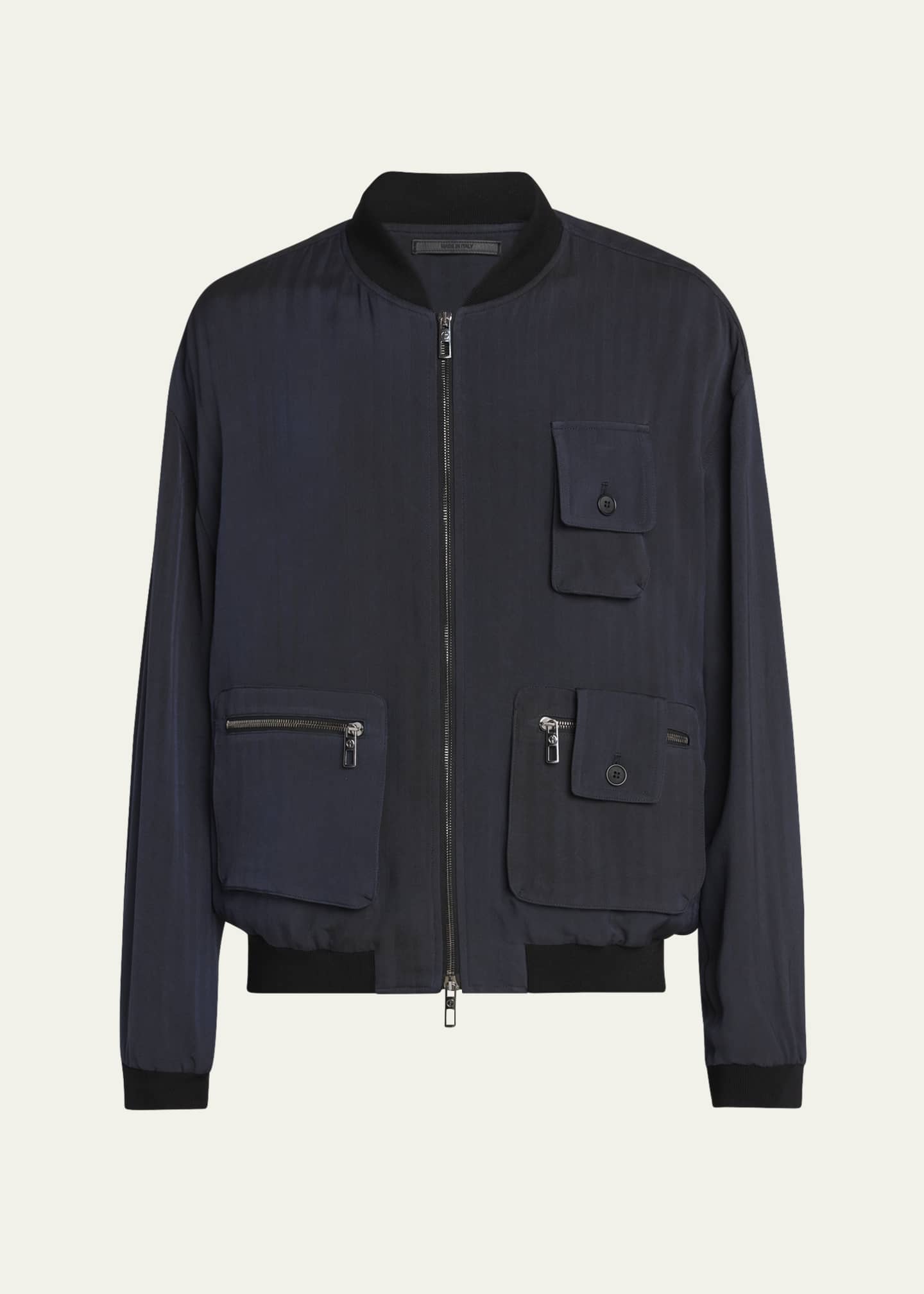 Giorgio Armani Men's Chevron Utility Bomber Jacket Image 1 of 5
