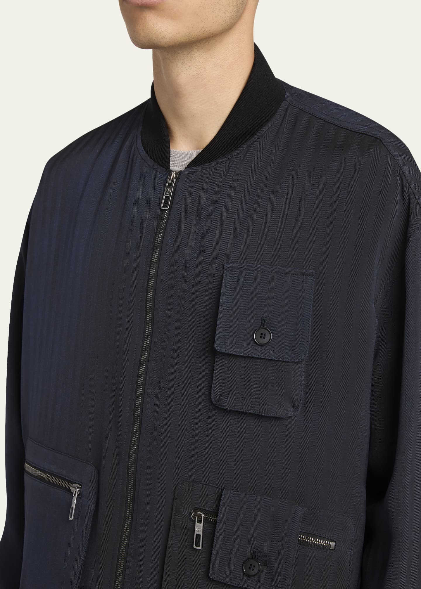 Giorgio Armani Men's Chevron Utility Bomber Jacket Image 5 of 5