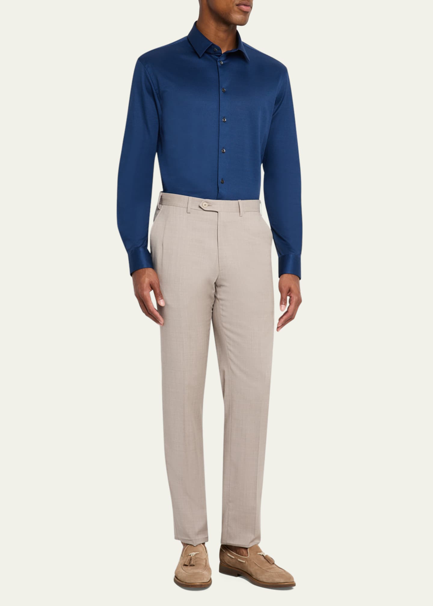 Giorgio Armani Men's Micro-Structure Jersey Sport Shirt Image 2 of 4