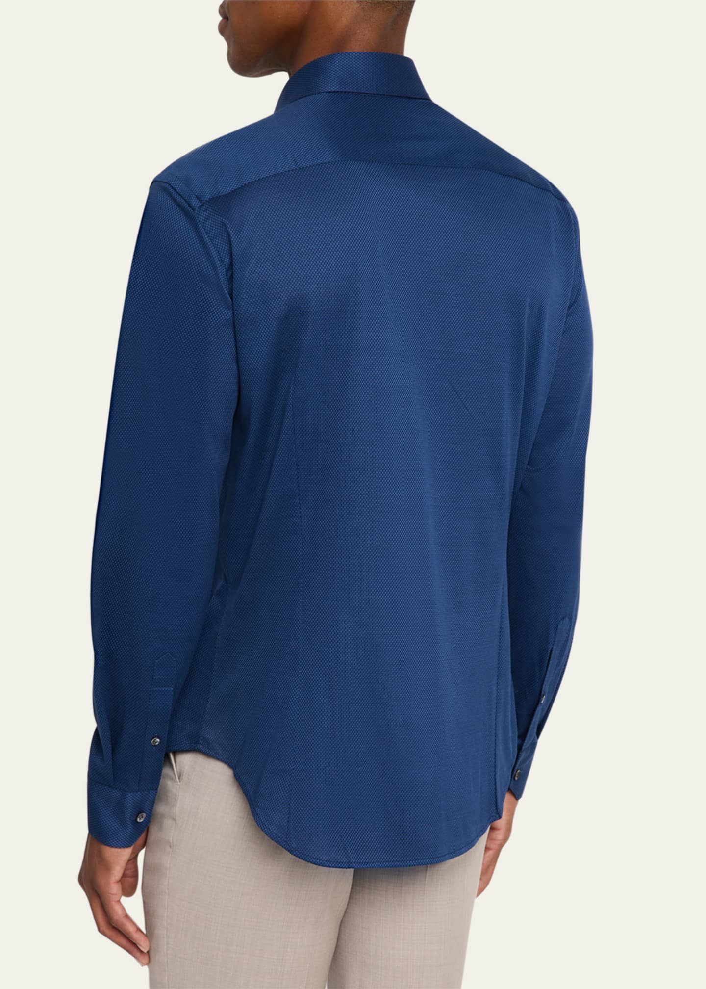 Giorgio Armani Men's Micro-Structure Jersey Sport Shirt Image 3 of 4