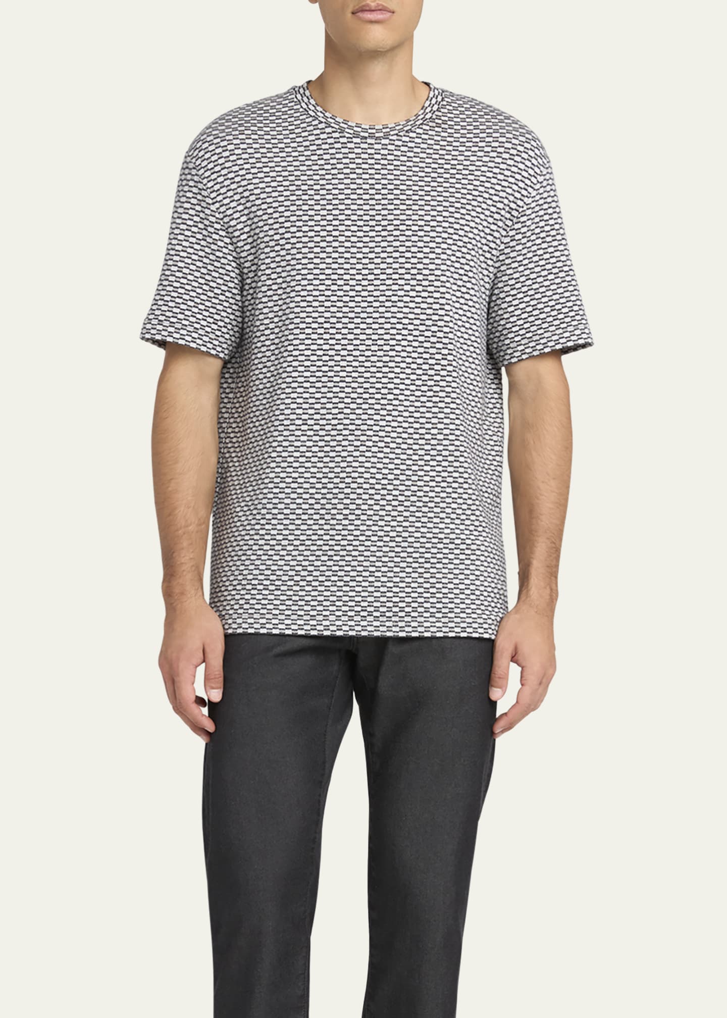 Giorgio Armani Men's Square Jersey Jacquard T-Shirt Image 2 of 5