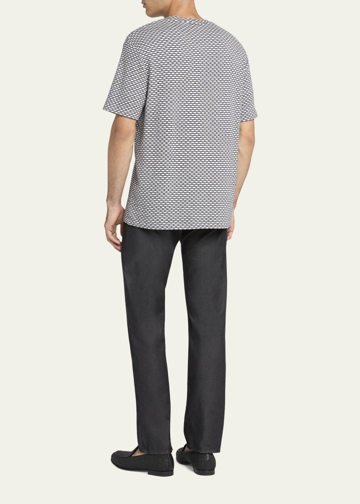 Giorgio Armani Men's Square Jersey Jacquard T-Shirt Image 3 of 5