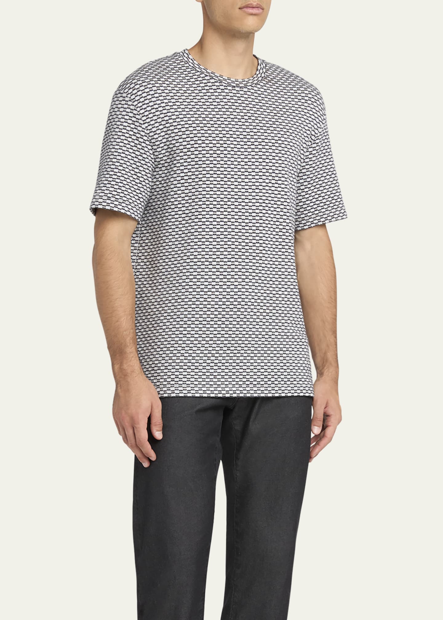 Giorgio Armani Men's Square Jersey Jacquard T-Shirt Image 4 of 5