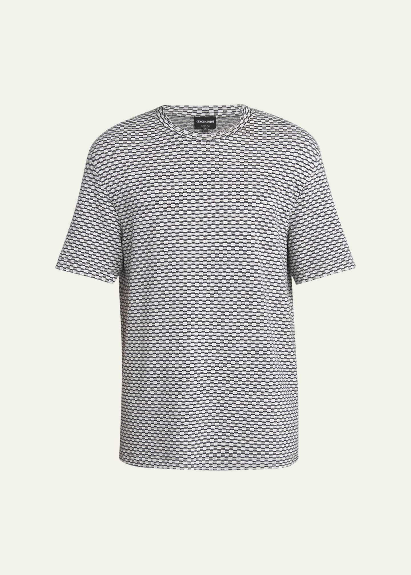 Giorgio Armani Men's Square Jersey Jacquard T-Shirt Image 1 of 5