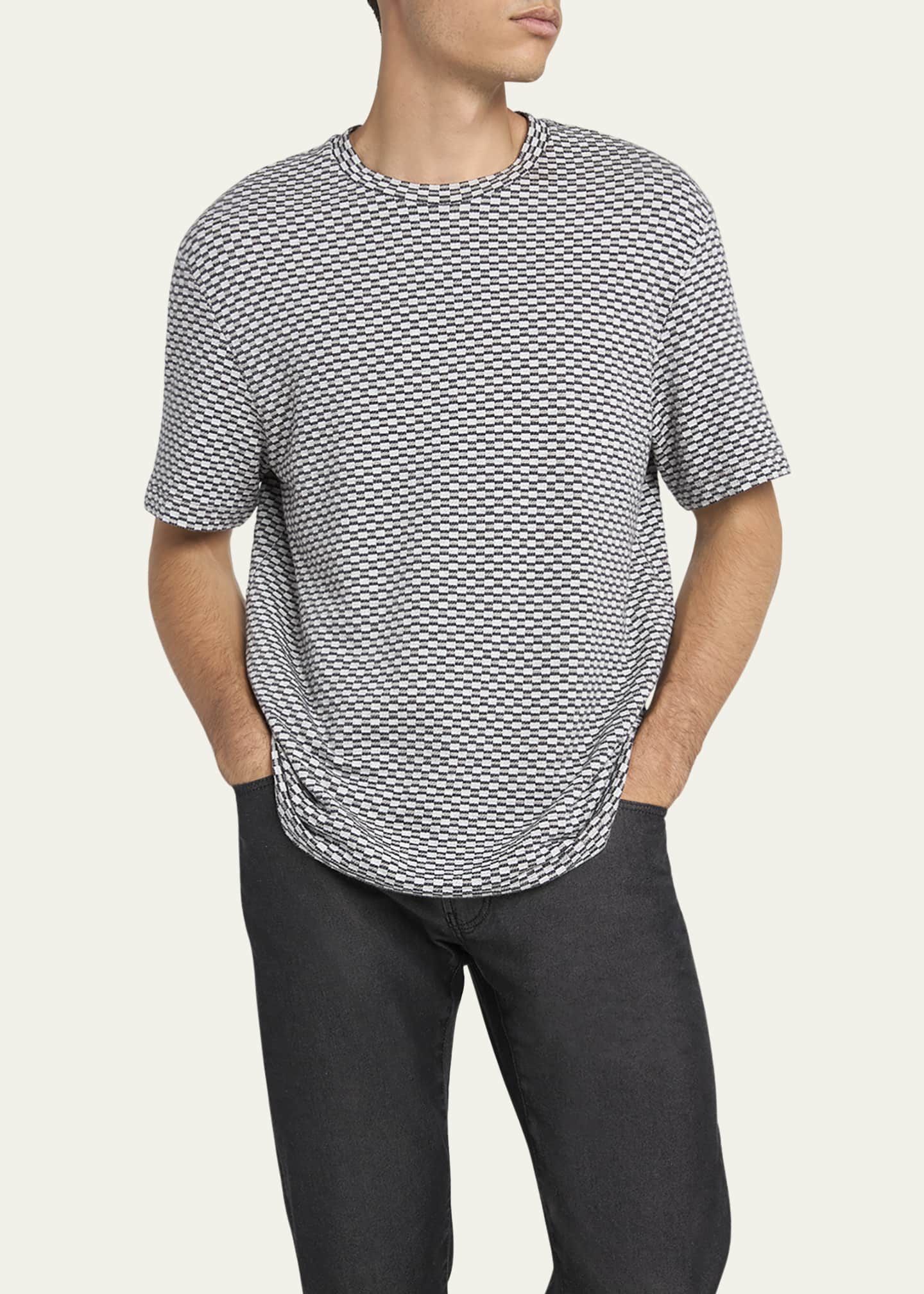 Giorgio Armani Men's Square Jersey Jacquard T-Shirt Image 5 of 5