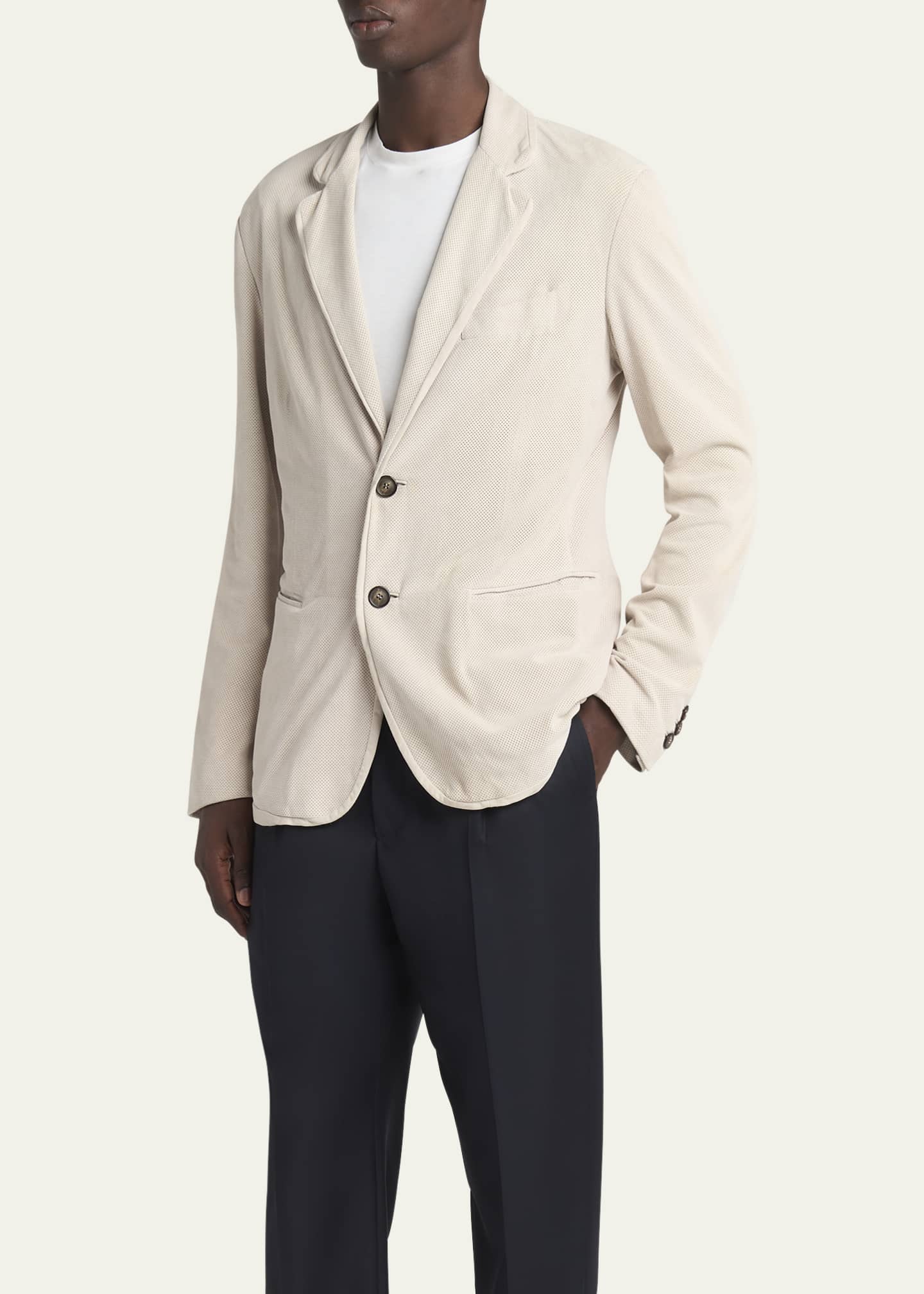 Giorgio Armani Men's Perforated Suede Sport Coat Image 4 of 5