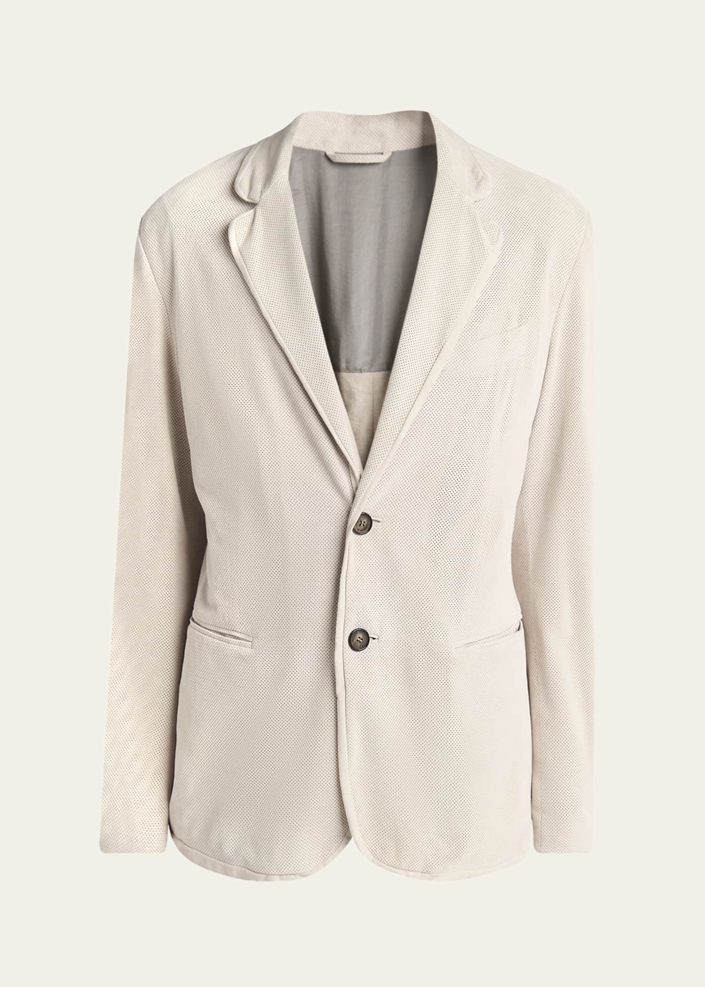 Giorgio Armani Men's Perforated Suede Sport Coat Image 1 of 5