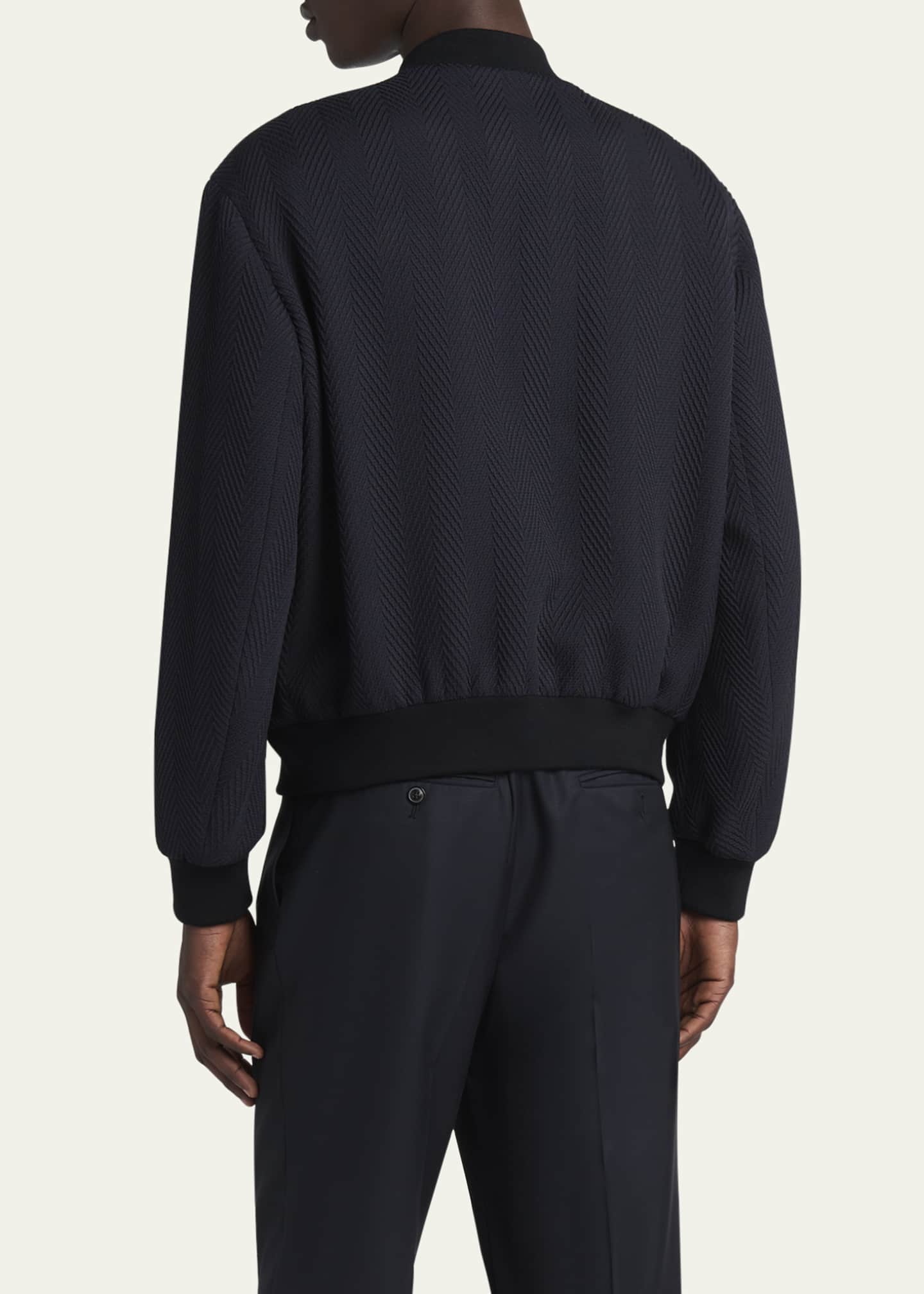 Giorgio Armani Men's Raised Chevron Bomber Jacket Image 3 of 5