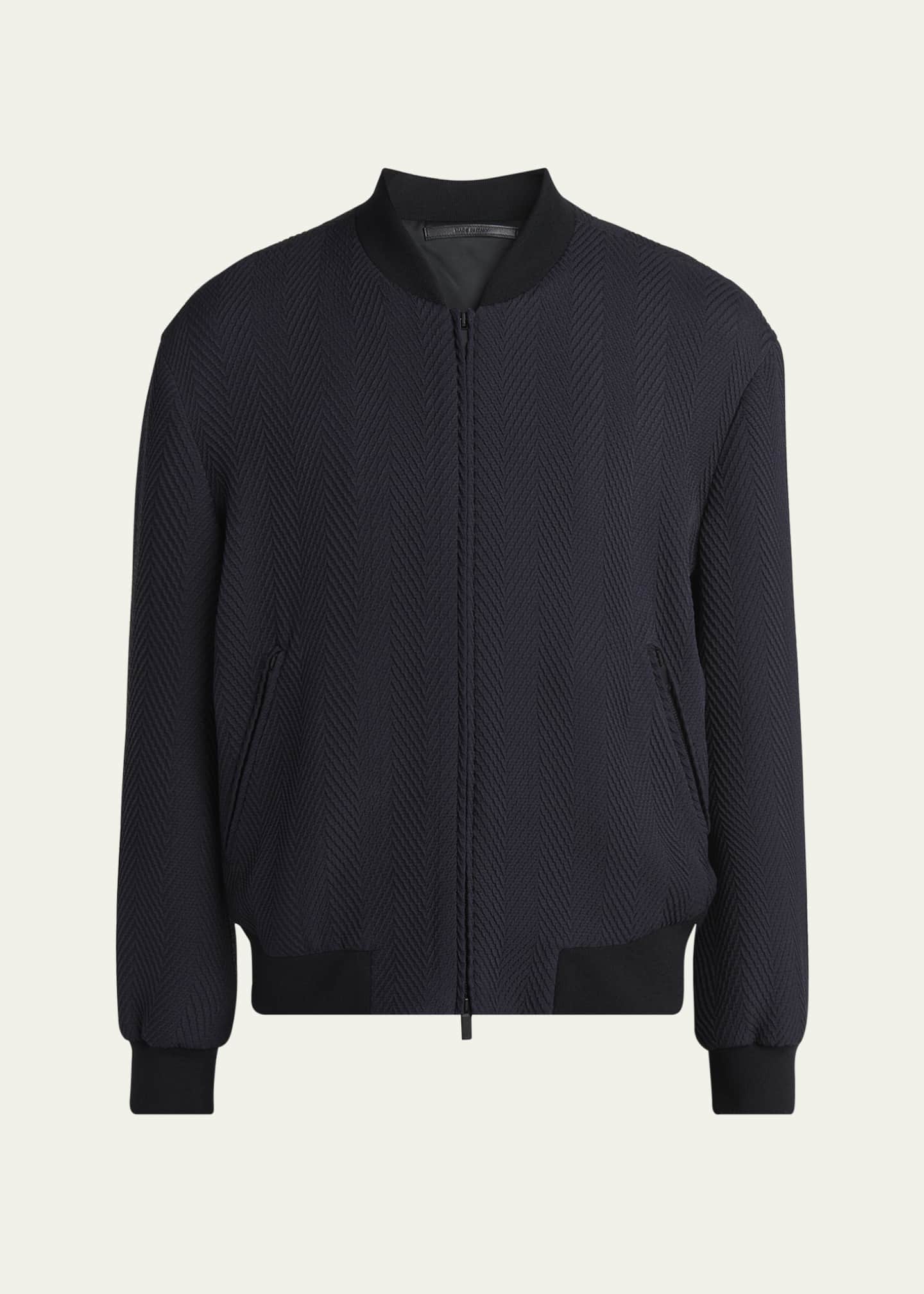 Giorgio Armani Men's Raised Chevron Bomber Jacket Image 1 of 5