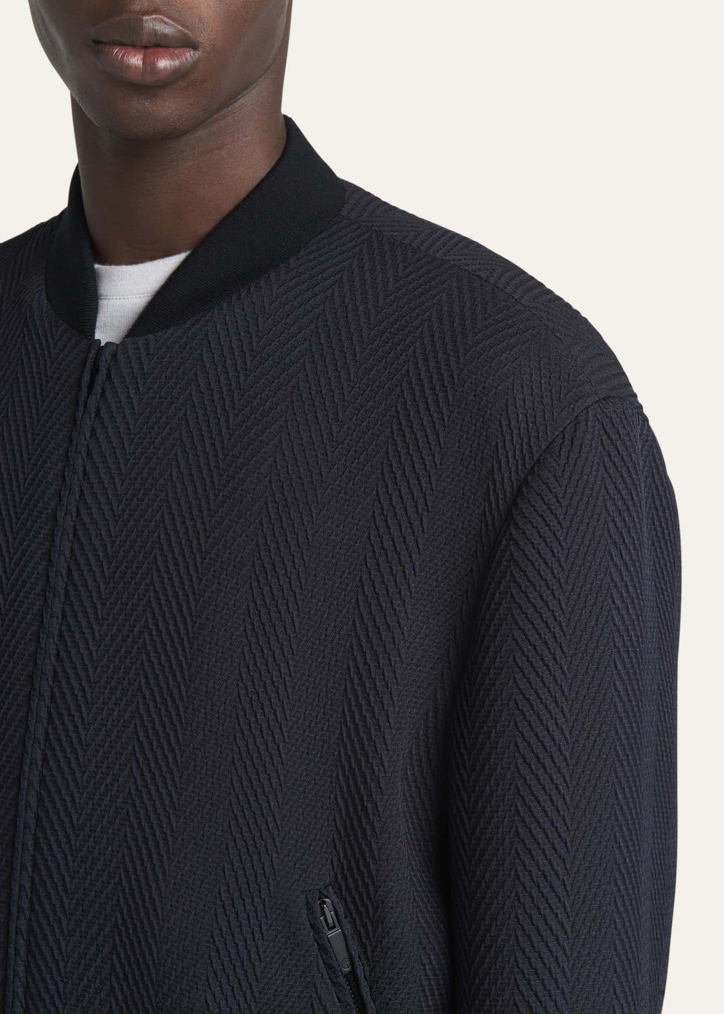 Giorgio Armani Men's Raised Chevron Bomber Jacket Image 5 of 5