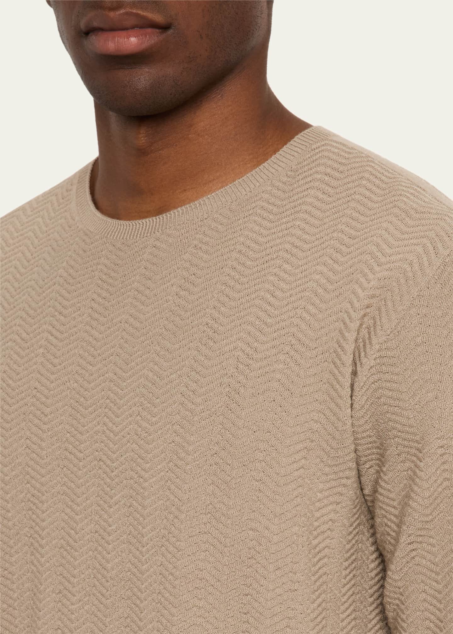 Giorgio Armani Men's Wool Chevron Crewneck Sweater Image 5 of 5