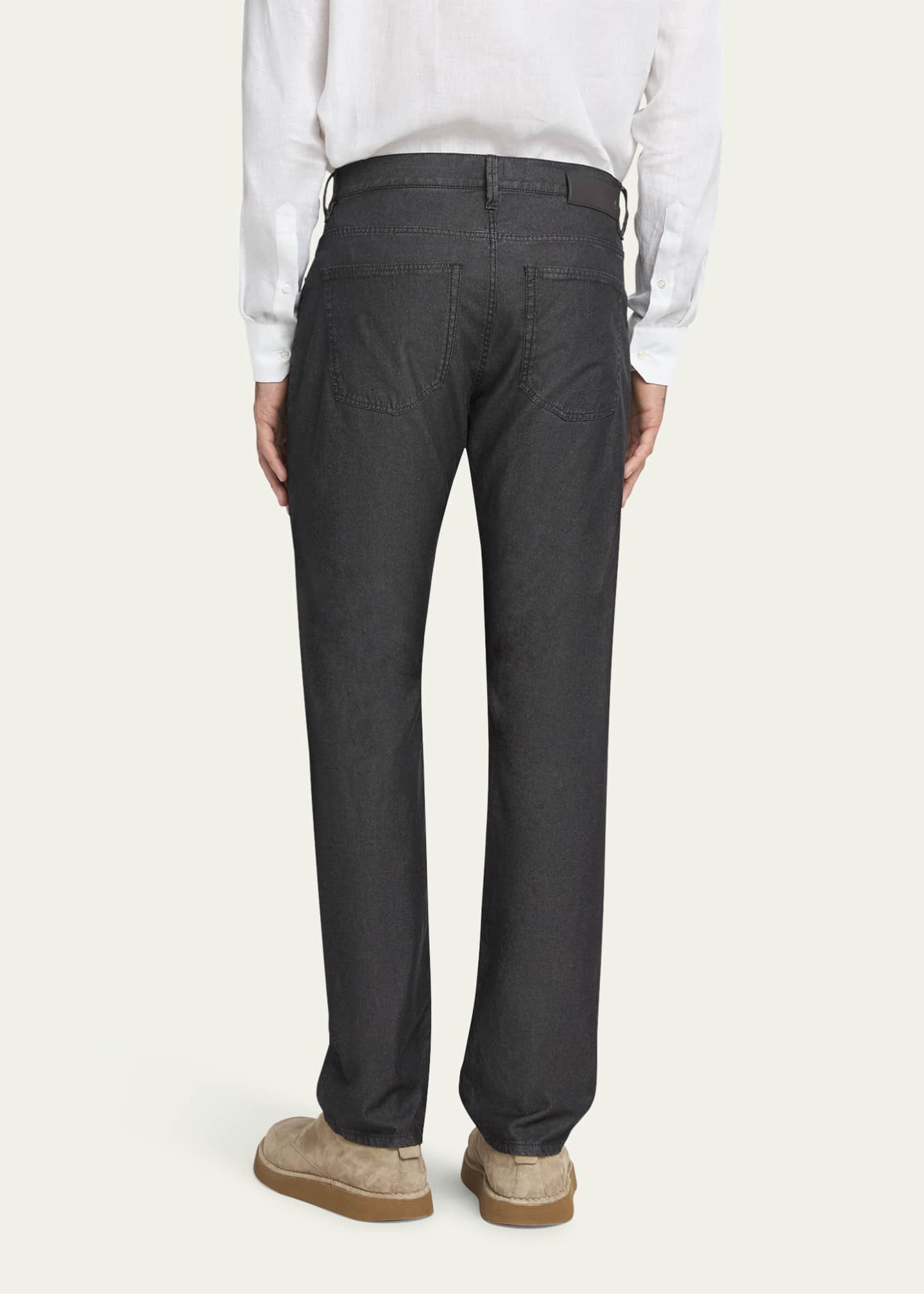 Giorgio Armani Men's Cotton-Silk 5-Pocket Pants Image 3 of 5