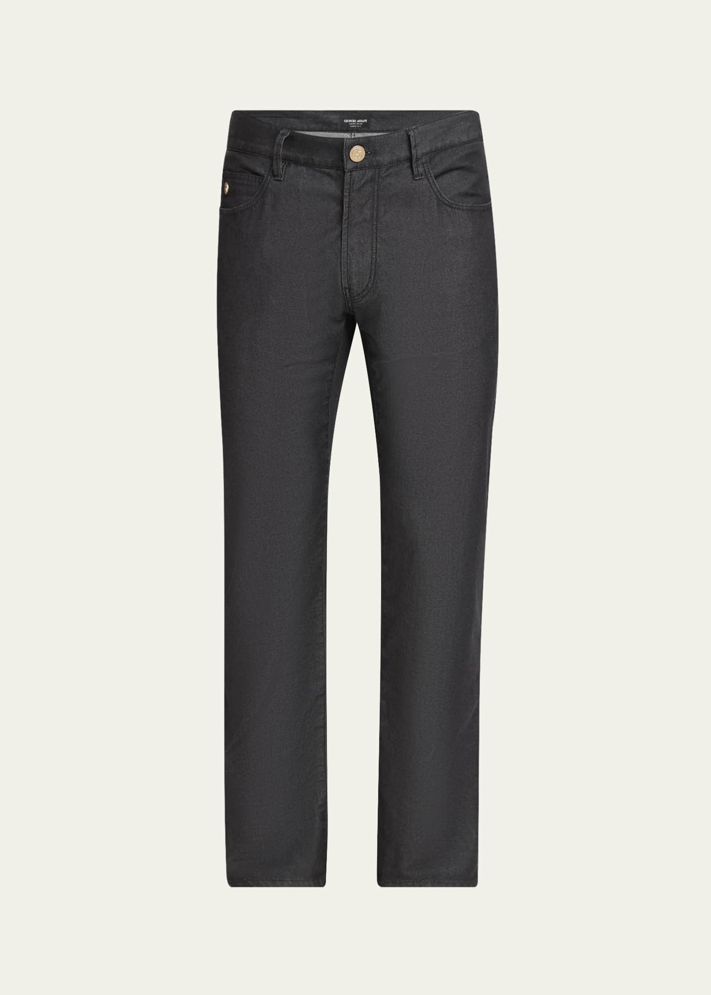 Giorgio Armani Men's Cotton-Silk 5-Pocket Pants Image 1 of 5