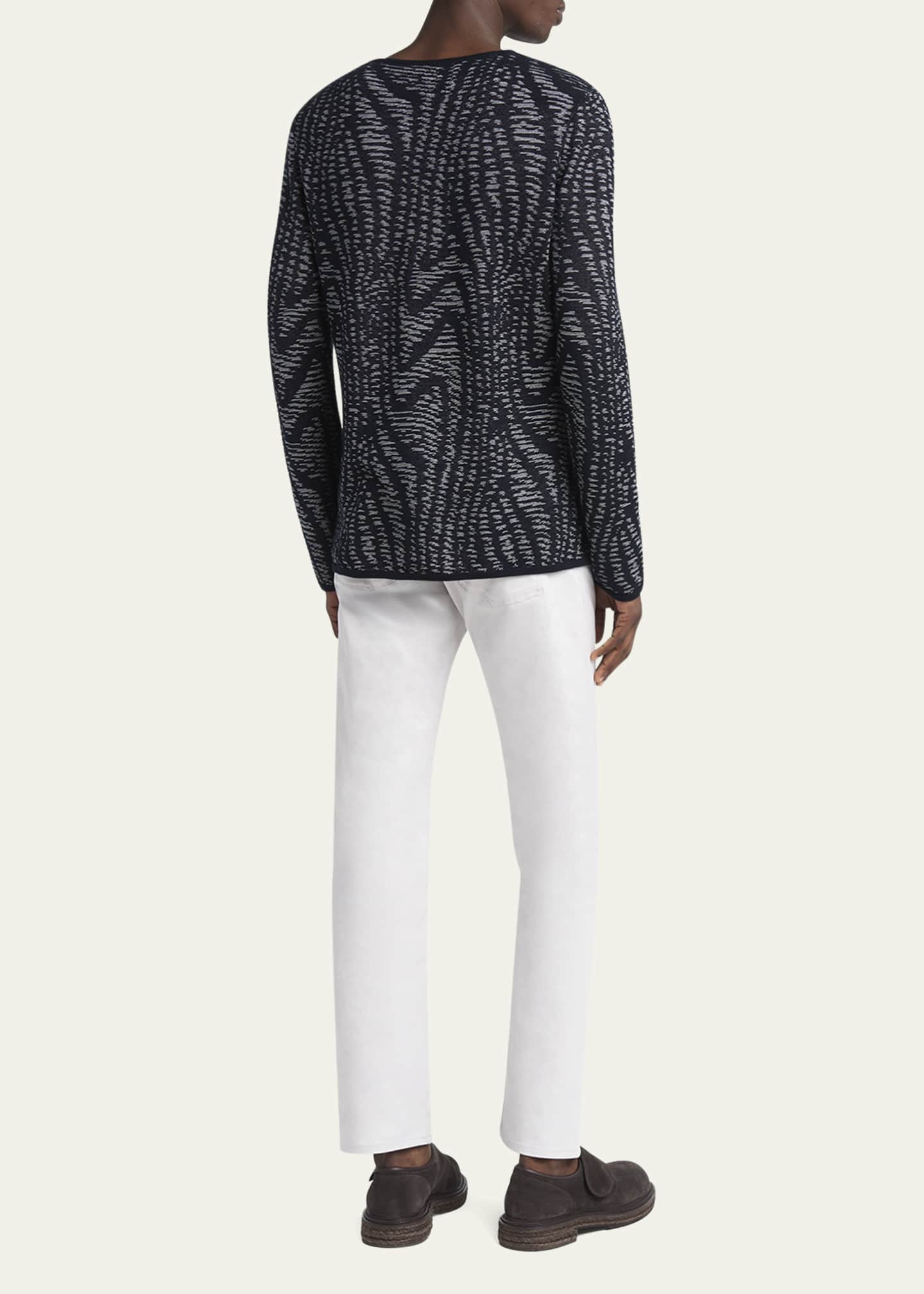 Giorgio Armani Men's Jacquard Swirl Crewneck Sweater Image 3 of 5