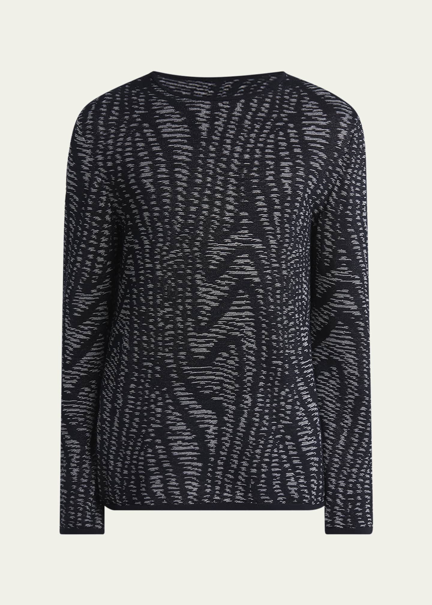 Giorgio Armani Men's Jacquard Swirl Crewneck Sweater Image 1 of 5