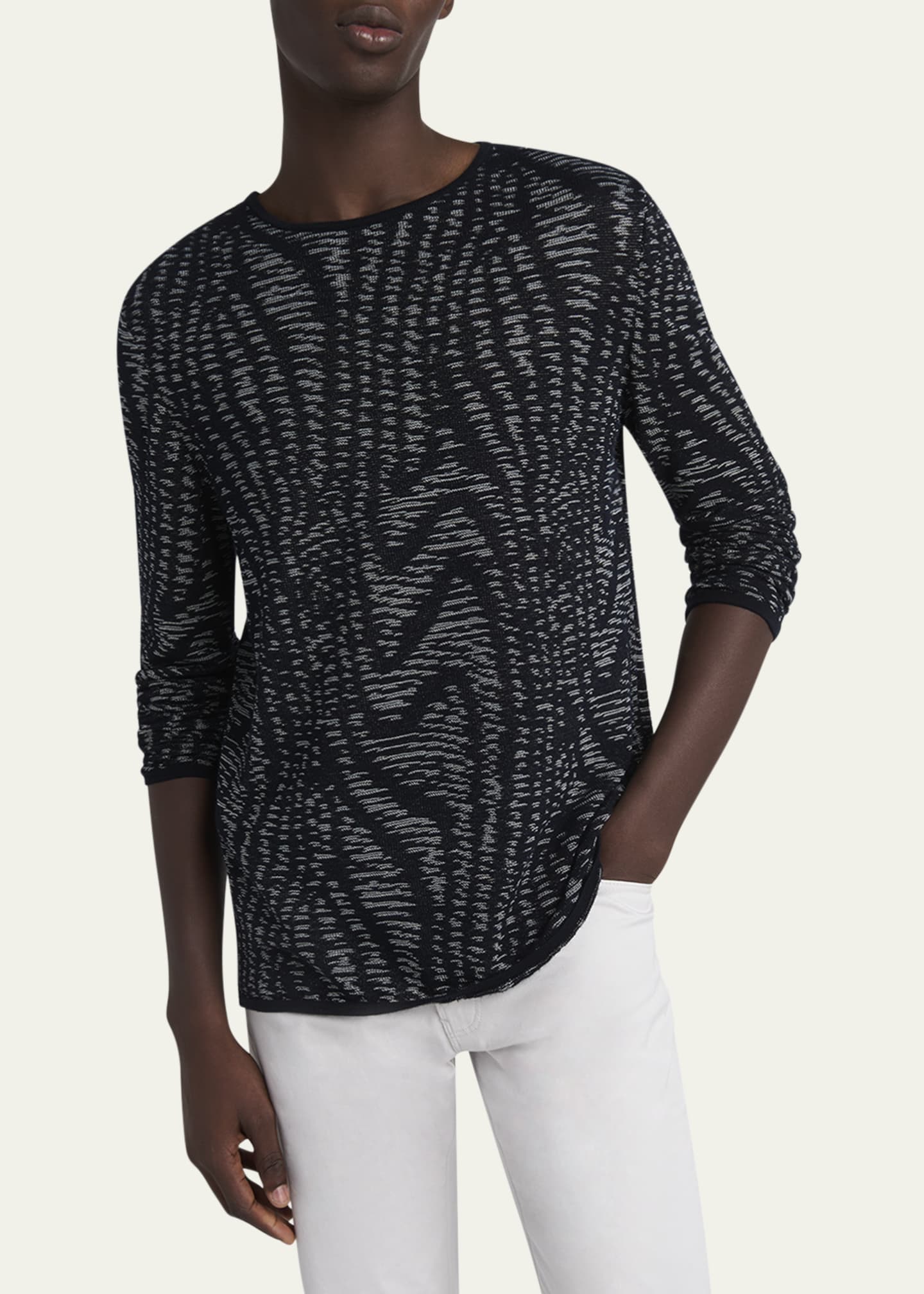 Giorgio Armani Men's Jacquard Swirl Crewneck Sweater Image 5 of 5
