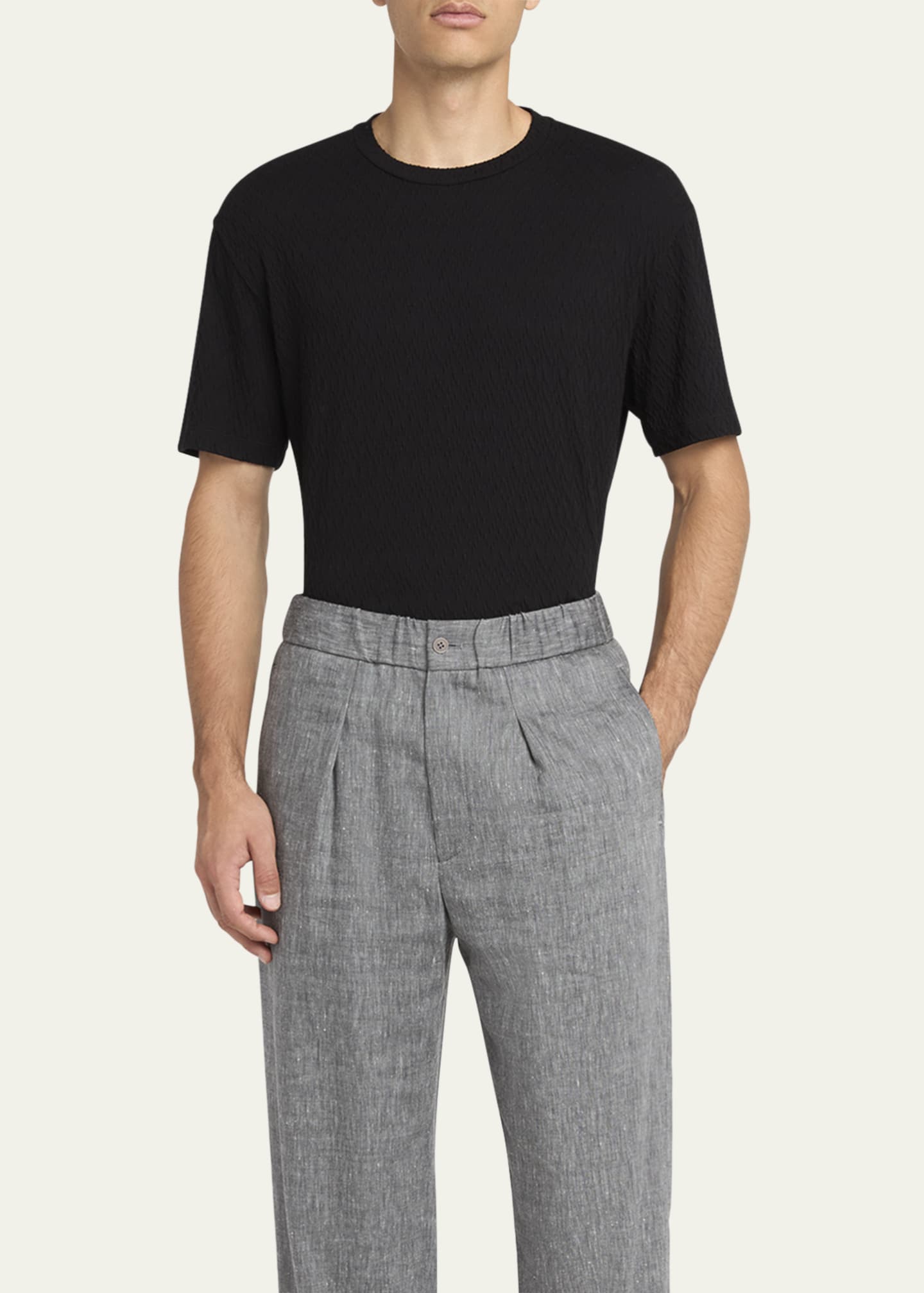 Giorgio Armani Men's Raised Chevron T-Shirt Image 2 of 5