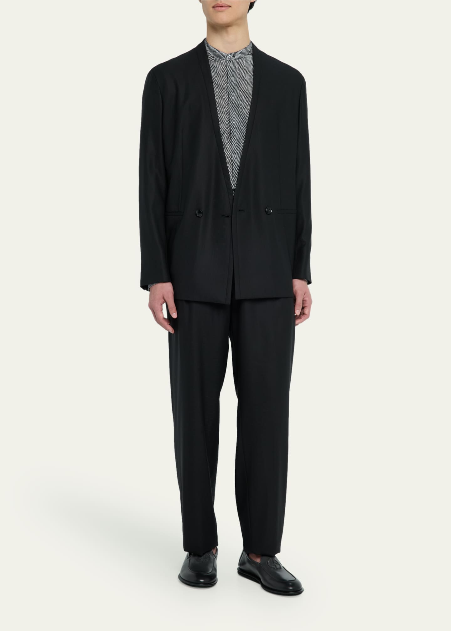 Giorgio Armani Men's Chevron Fantasy-Print Sport Shirt Image 2 of 5