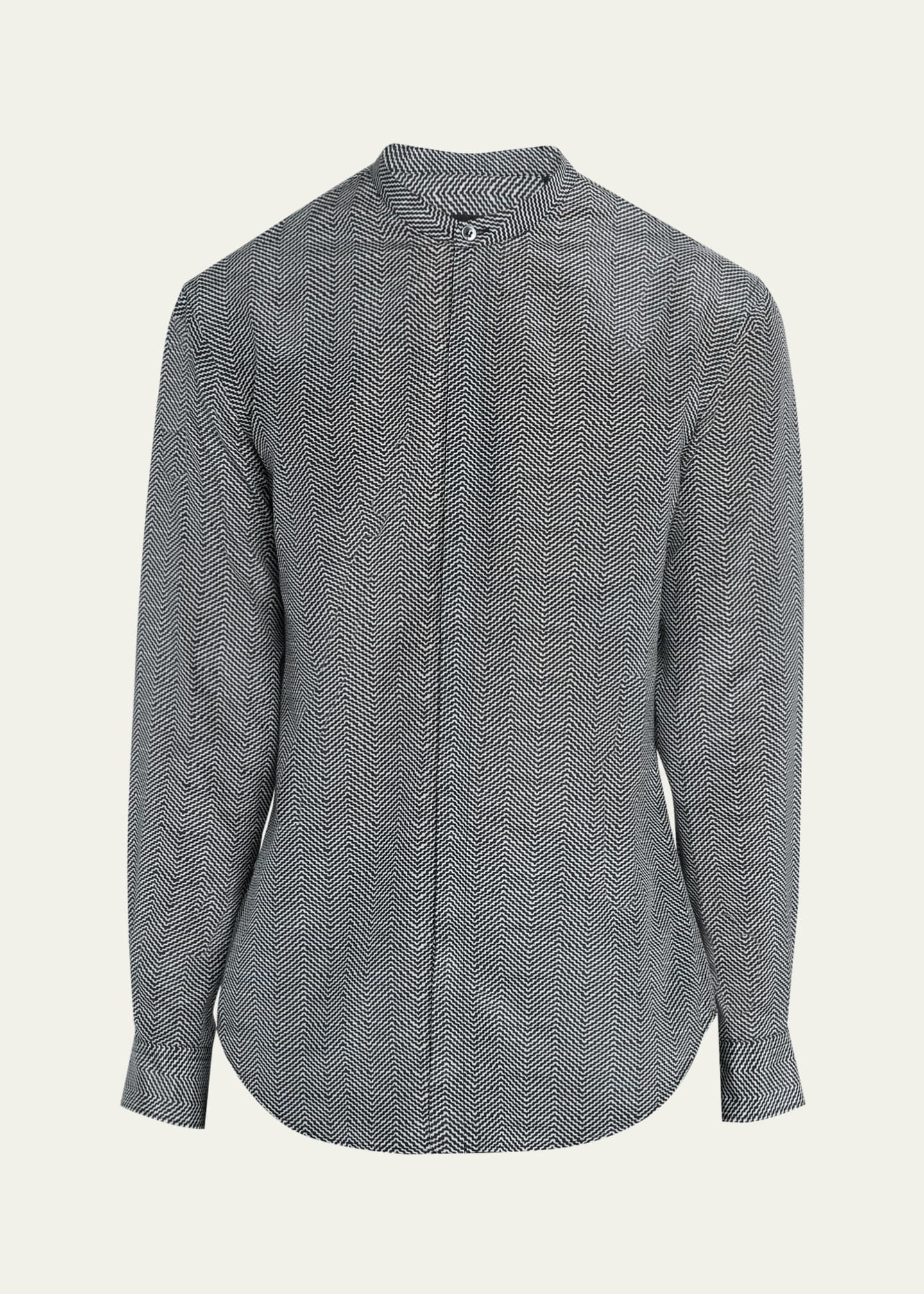 Giorgio Armani Men's Chevron Fantasy-Print Sport Shirt Image 1 of 5