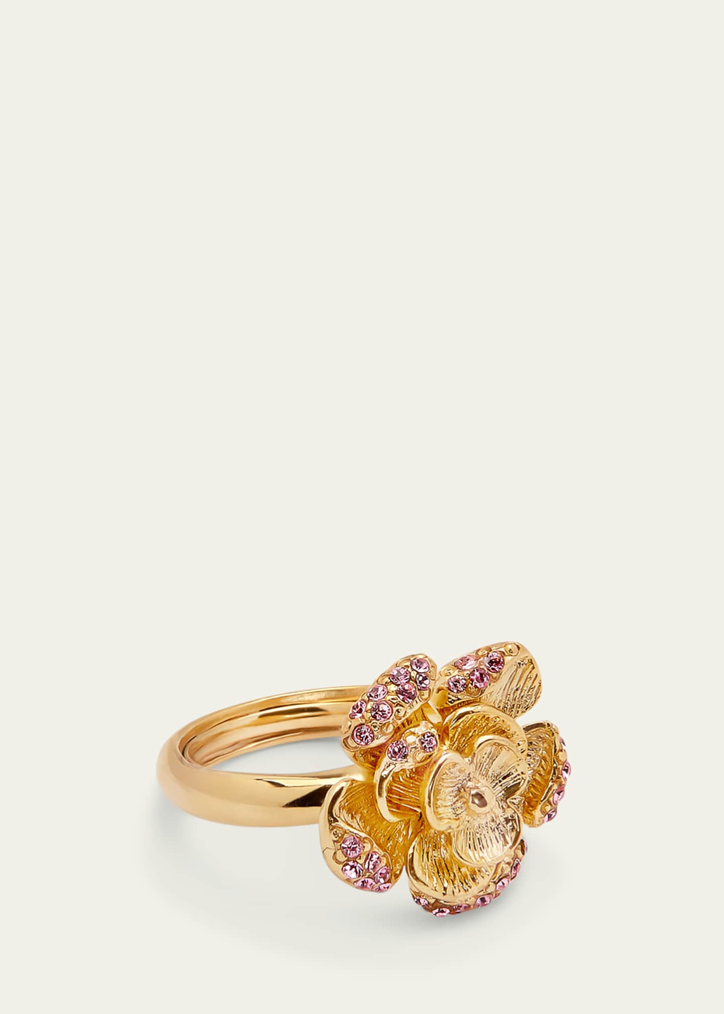 Oscar de la Renta Rose Ring with Pave Crystals Image 2 of 2