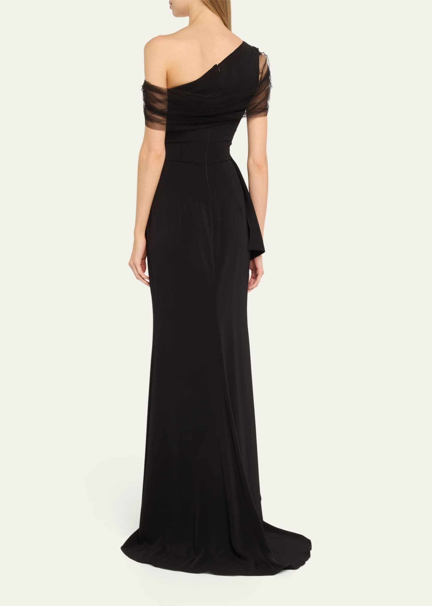 Atelier Prabal Gurung Imogen Beaded Tulle Draped Gown Image 3 of 5