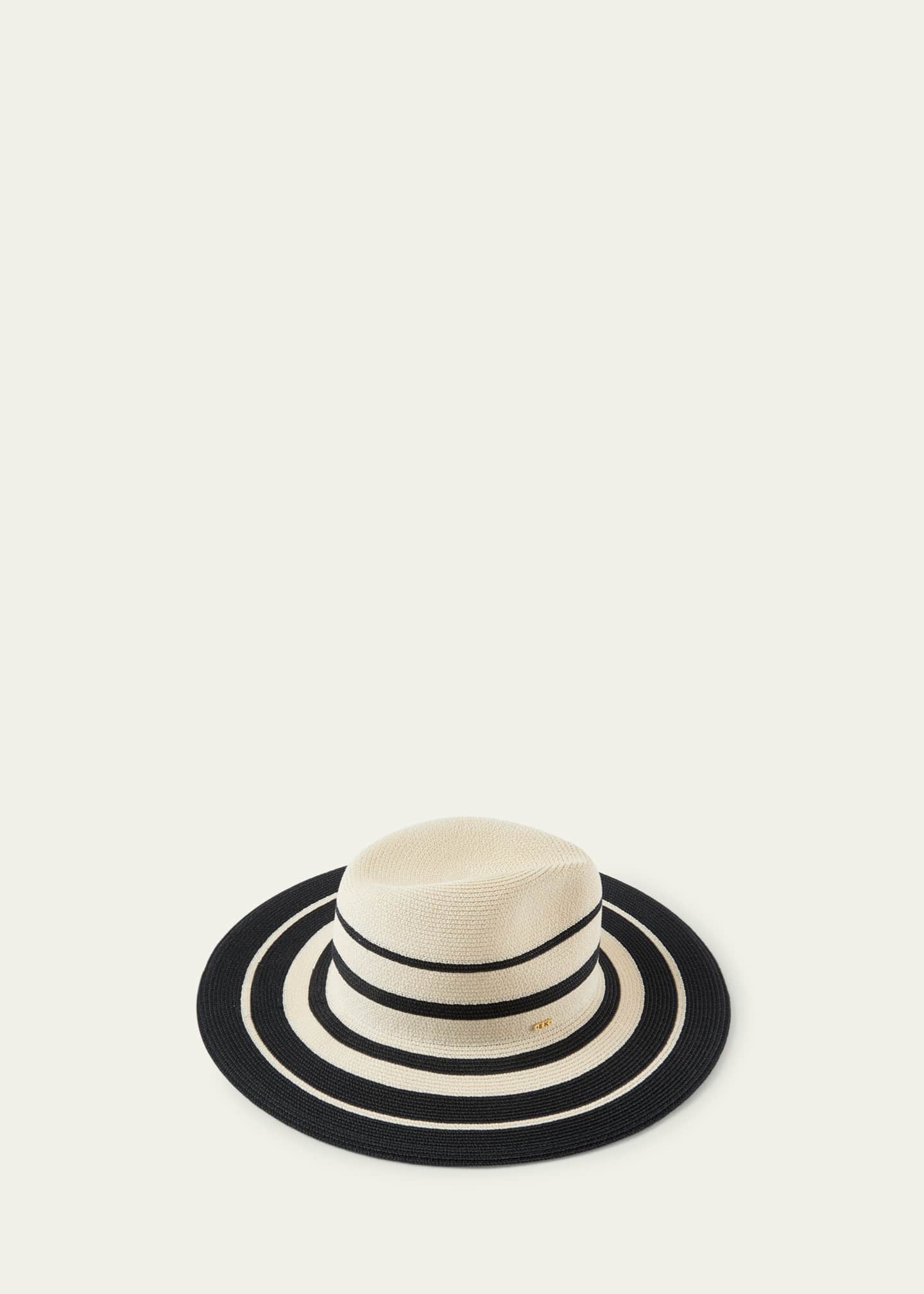 Eugenia Kim Emmanuelle Striped Straw Fedora Image 2 of 2