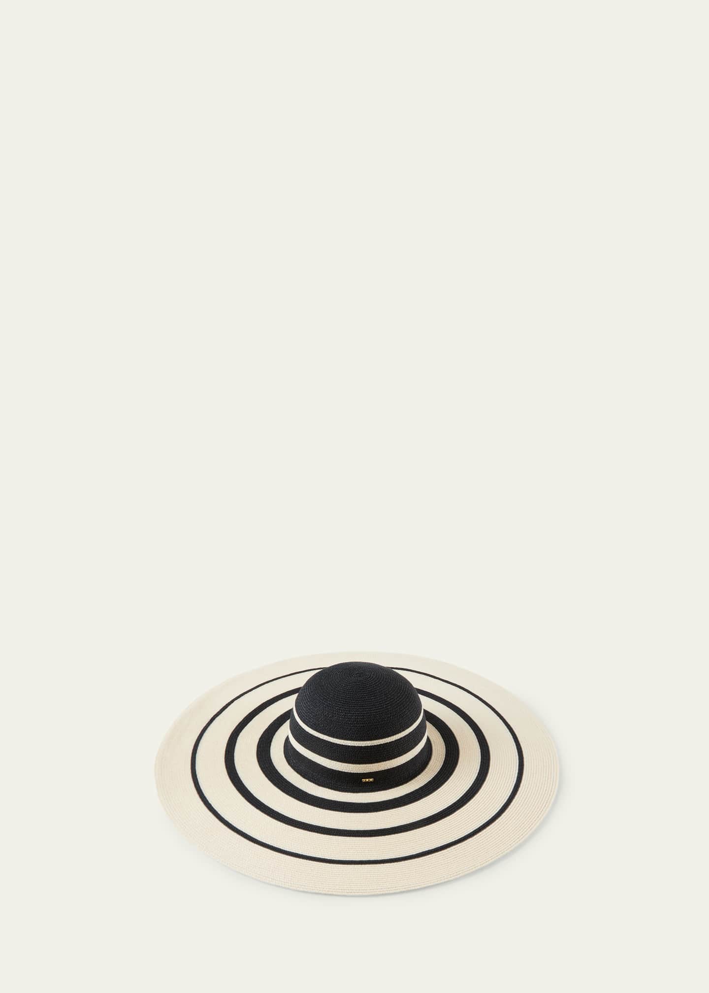 Eugenia Kim Sunny Striped Straw Large Brim Hat Image 2 of 2