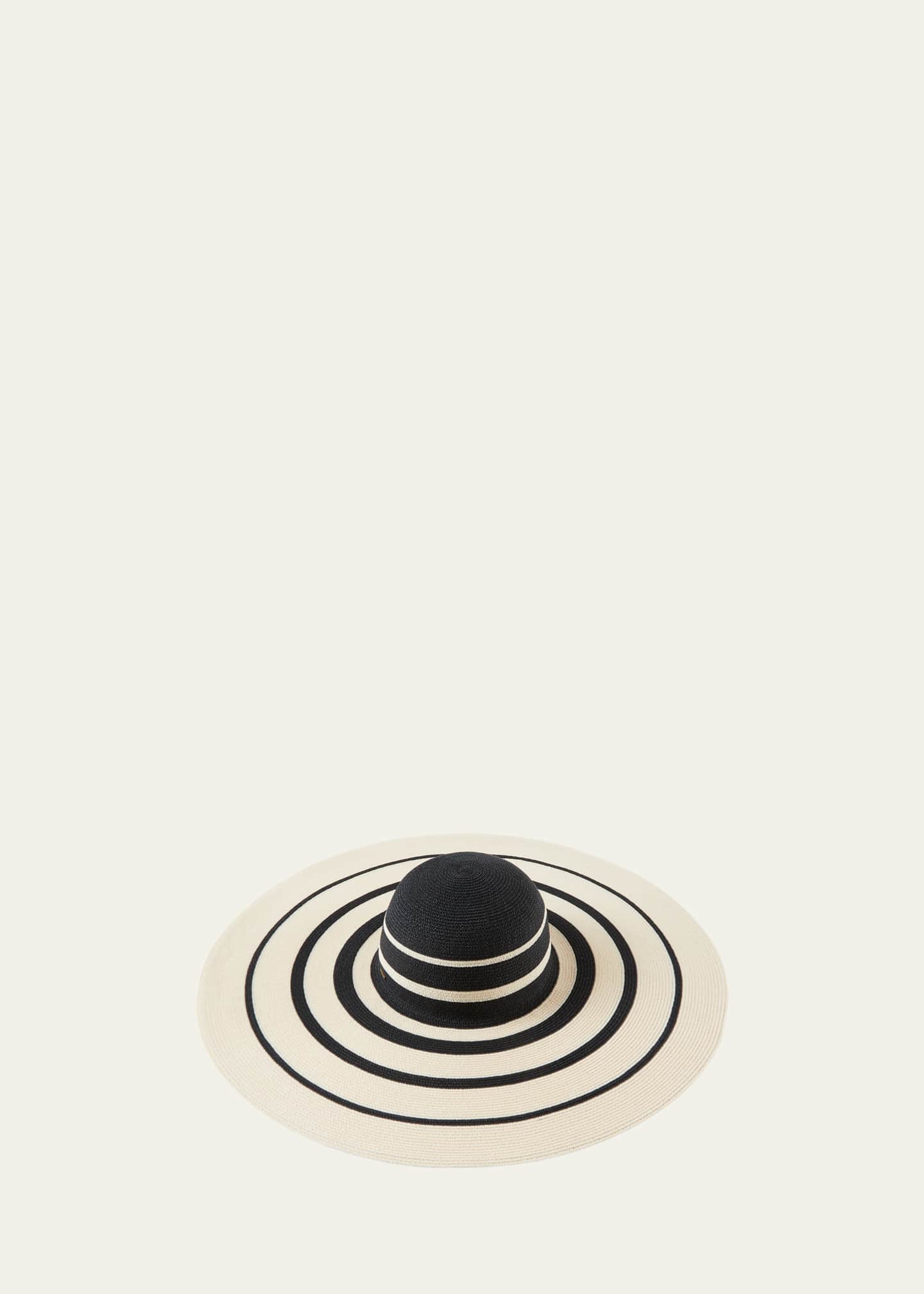 Eugenia Kim Sunny Striped Straw Large Brim Hat Image 1 of 2