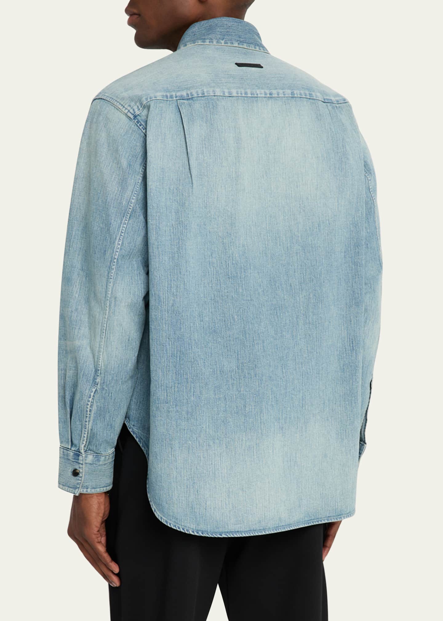 トップス fear of god denim button up shirt Fear of God Men's Denim Button-Down Shirt - Bergdorf Goodman