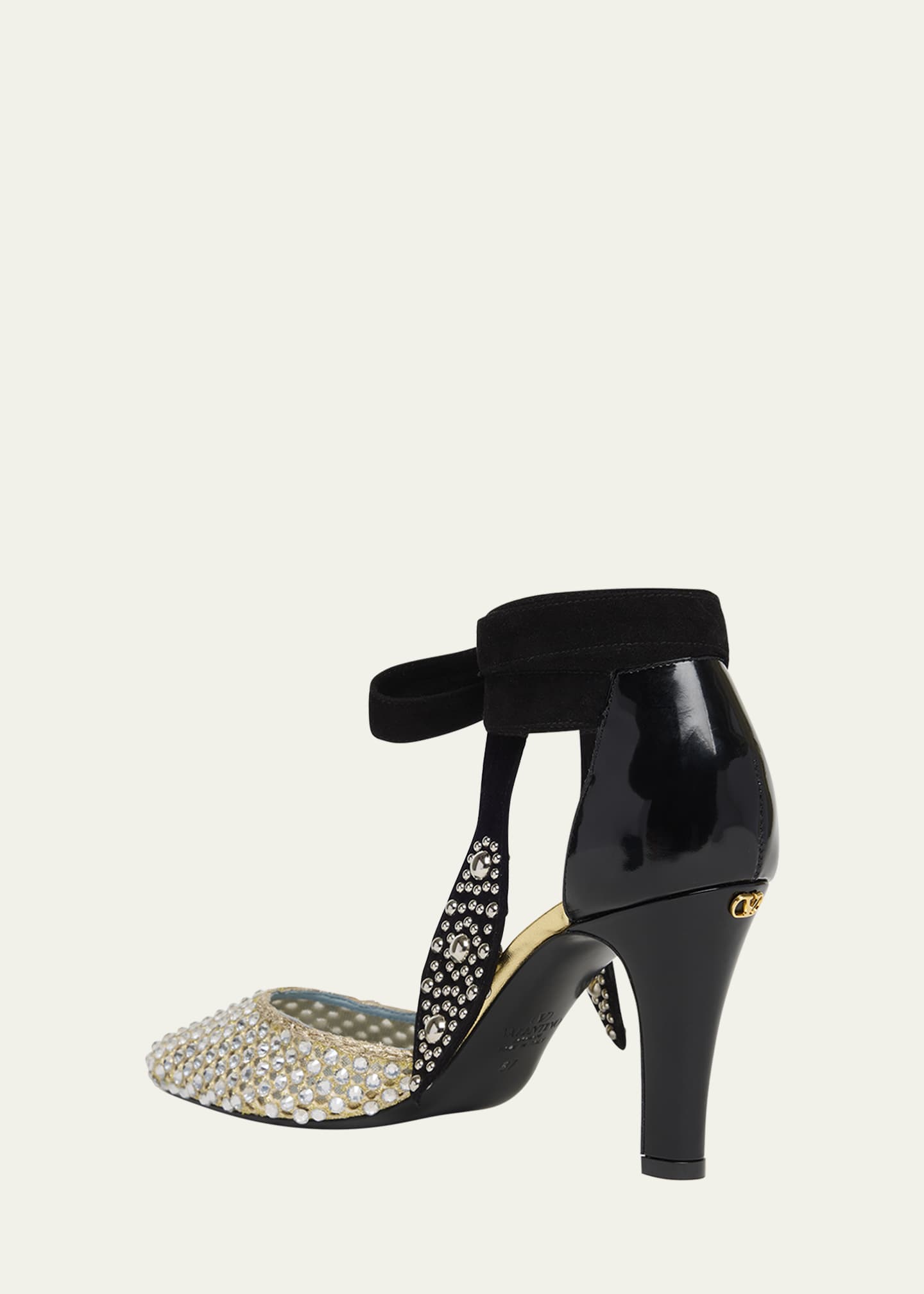 Valentino Garavani Crystal Foliage Mesh Pumps Image 4 of 6
