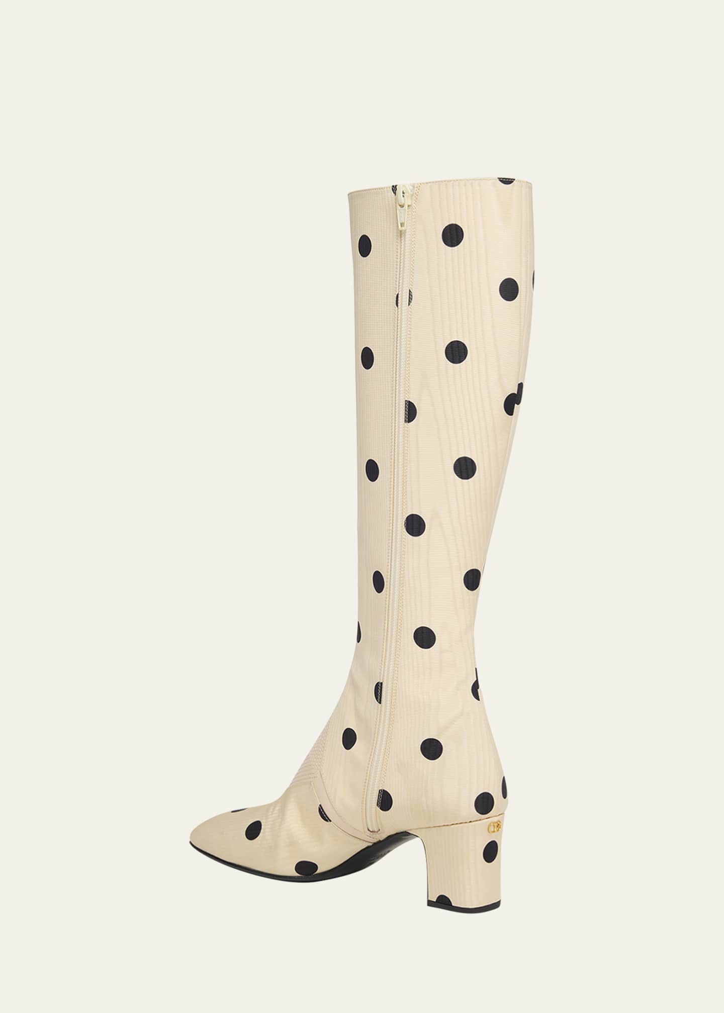 Valentino Garavani Equivoque Tall Polka Dot Boots Image 4 of 6