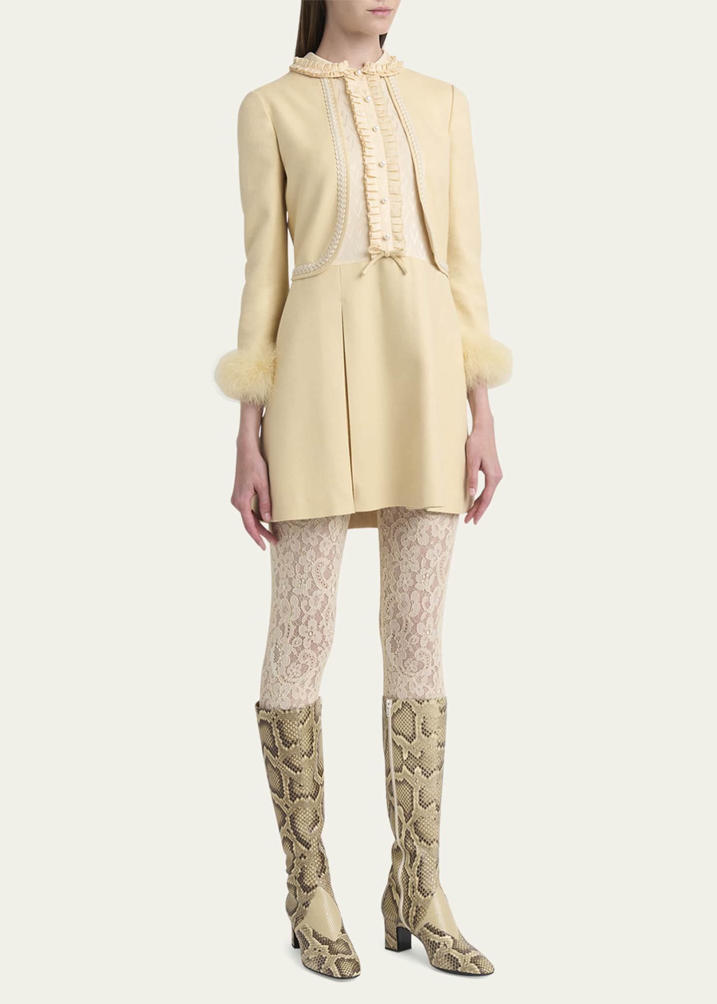Valentino Garavani Equivoque Tall Snake-Embossed Boots Image 3 of 6