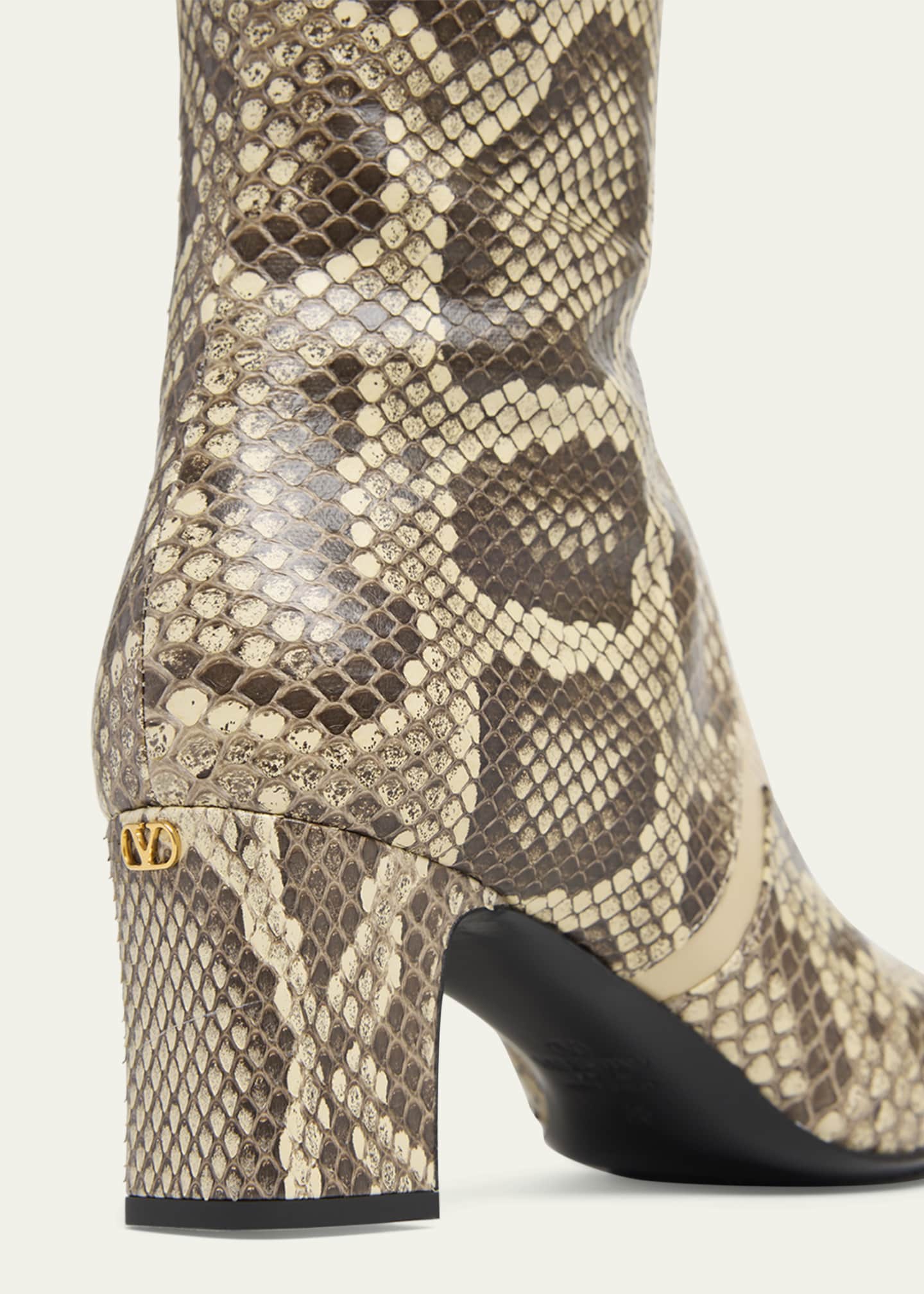 Valentino Garavani Equivoque Tall Snake-Embossed Boots Image 5 of 6