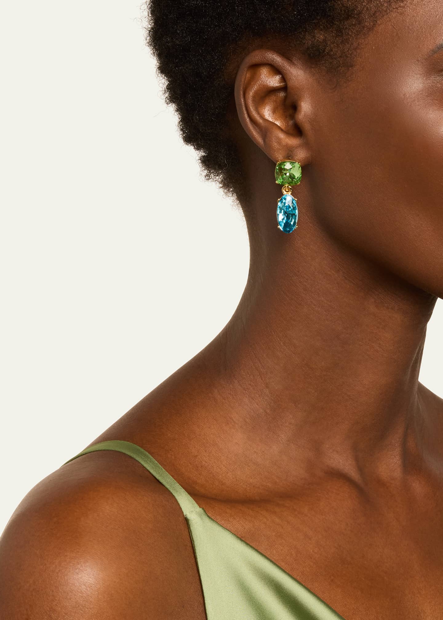 Oscar de la Renta Crystal Two-Drop Earrings Image 2 of 4