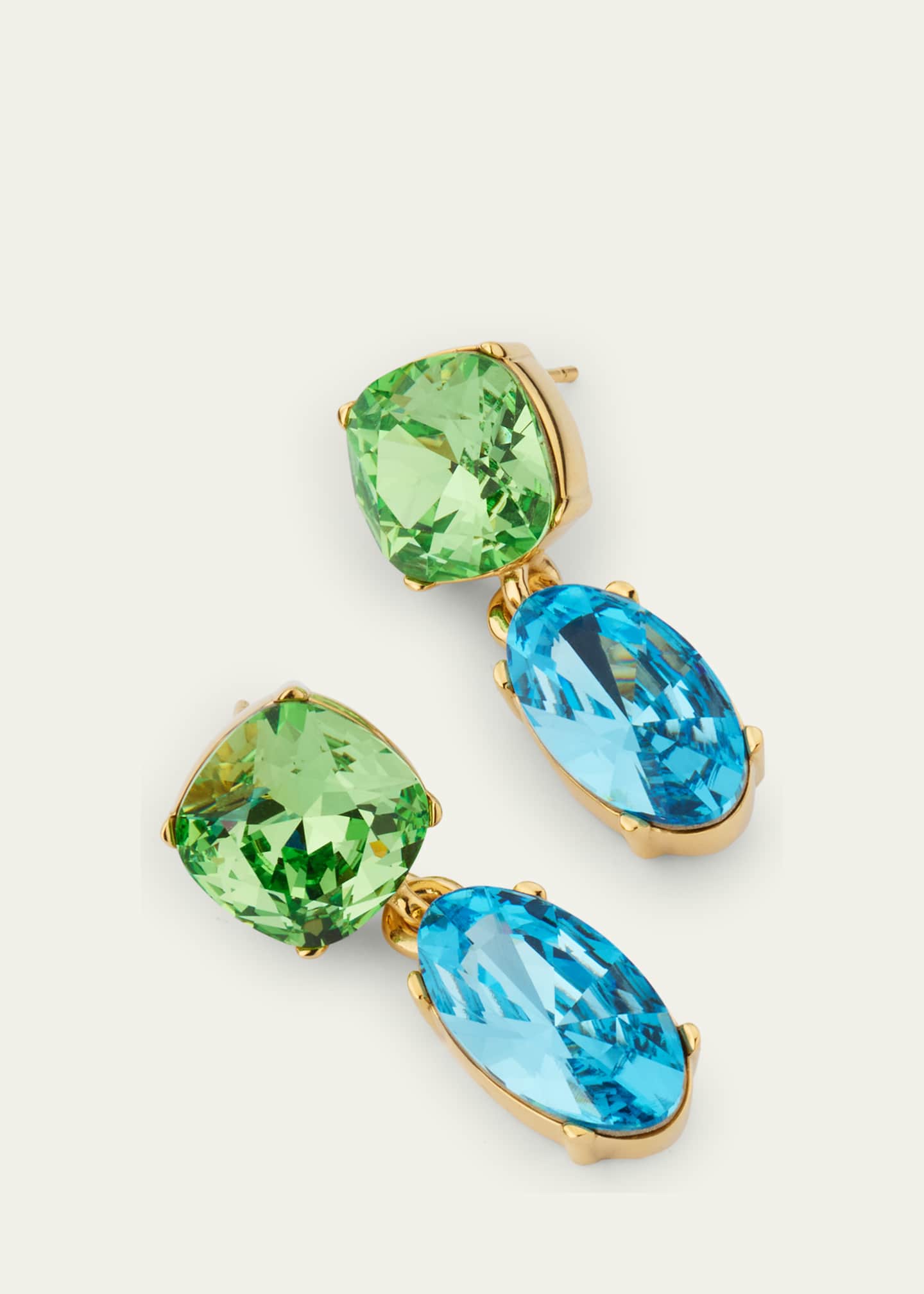 Oscar de la Renta Crystal Two-Drop Earrings Image 3 of 4