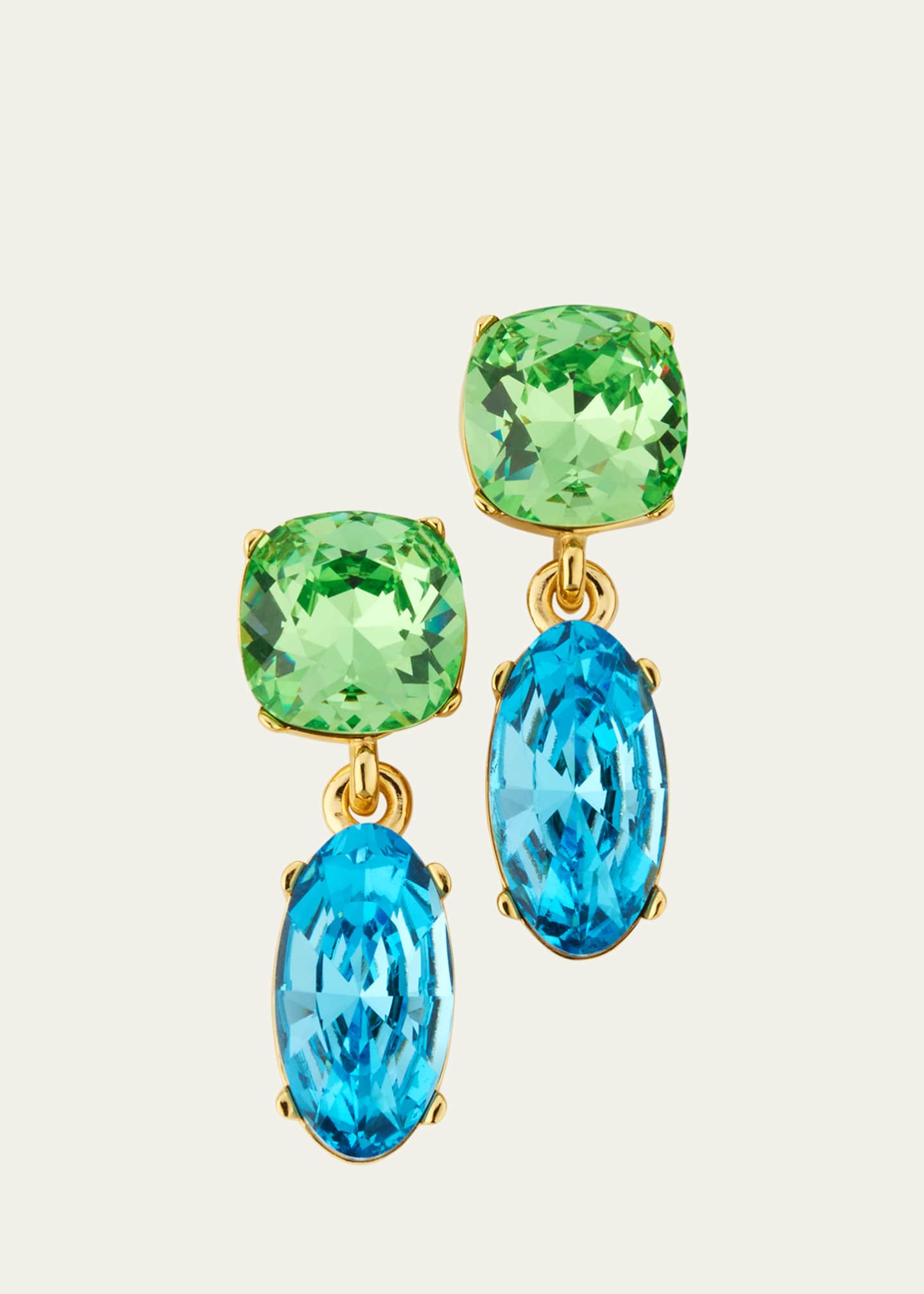 Oscar de la Renta Crystal Two-Drop Earrings Image 1 of 4