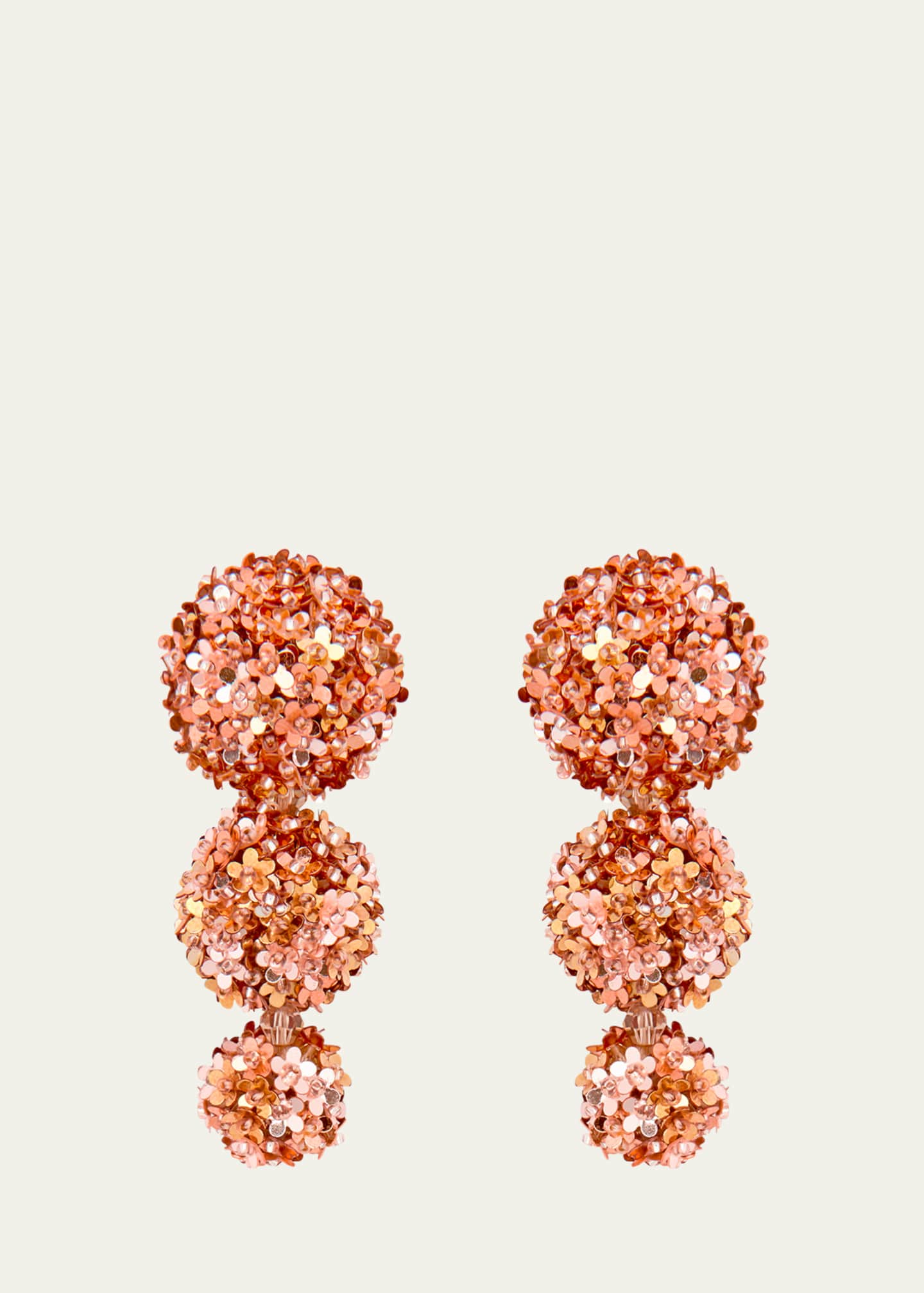 Oscar de la Renta Triple Pom Drop Earrings